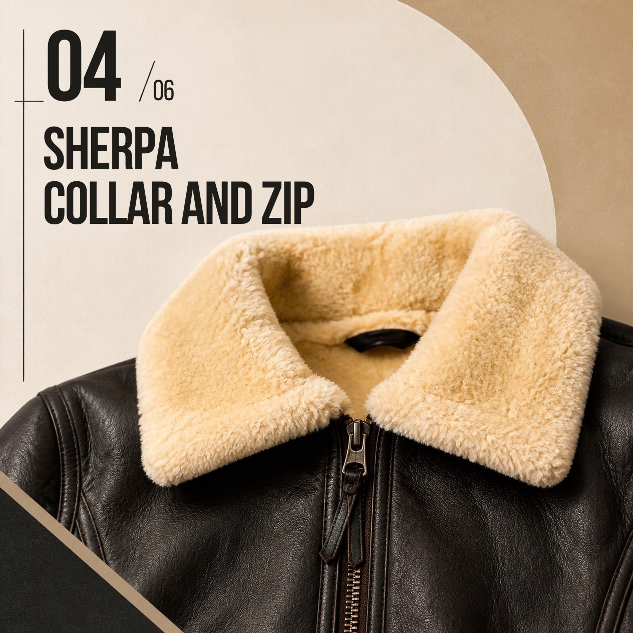 JKT-037 — Men's sherpa aviator jacket — brand new, size S - photo 3