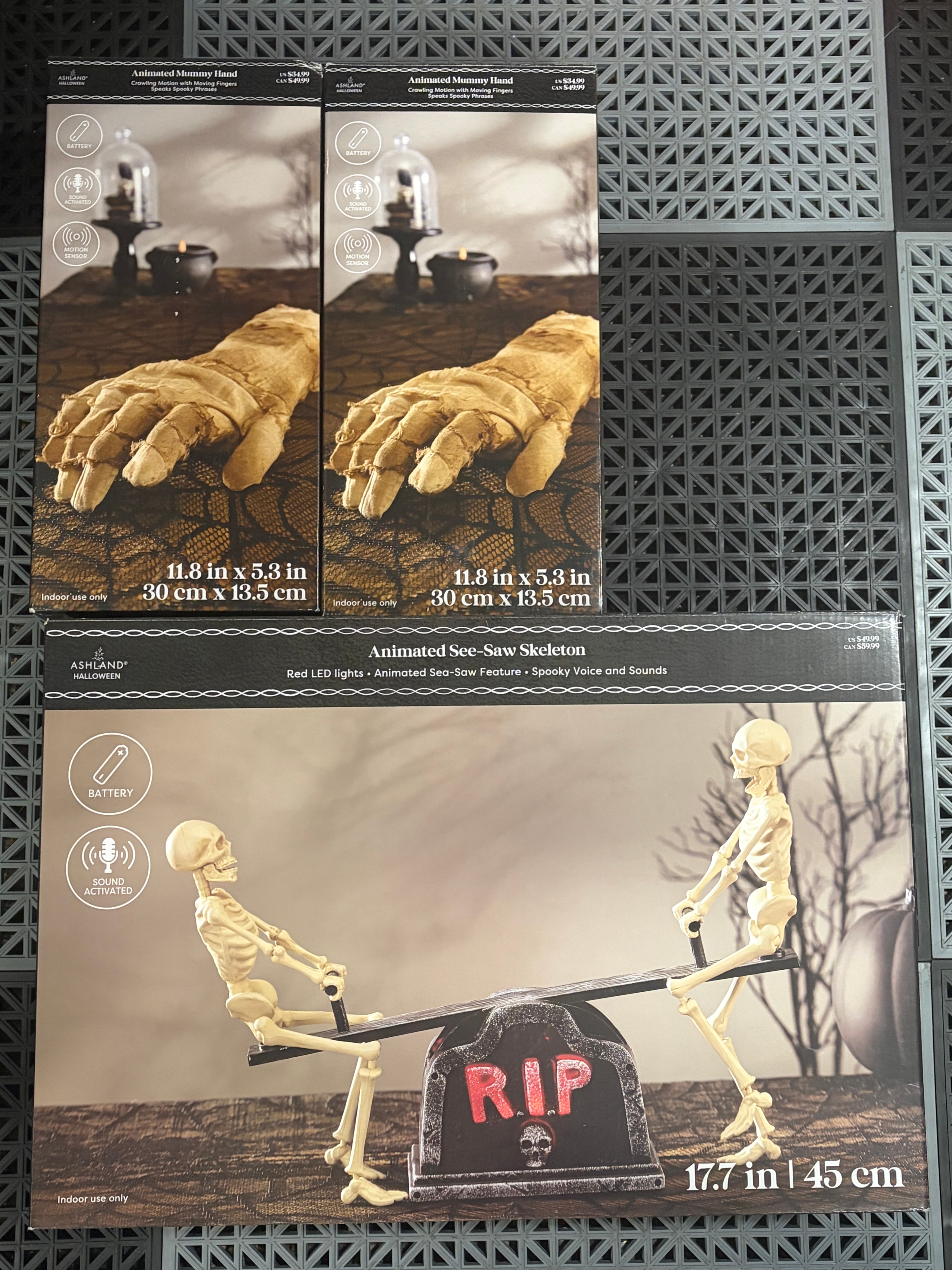 Halloween Mummy Hands and Skeleton See-Saw