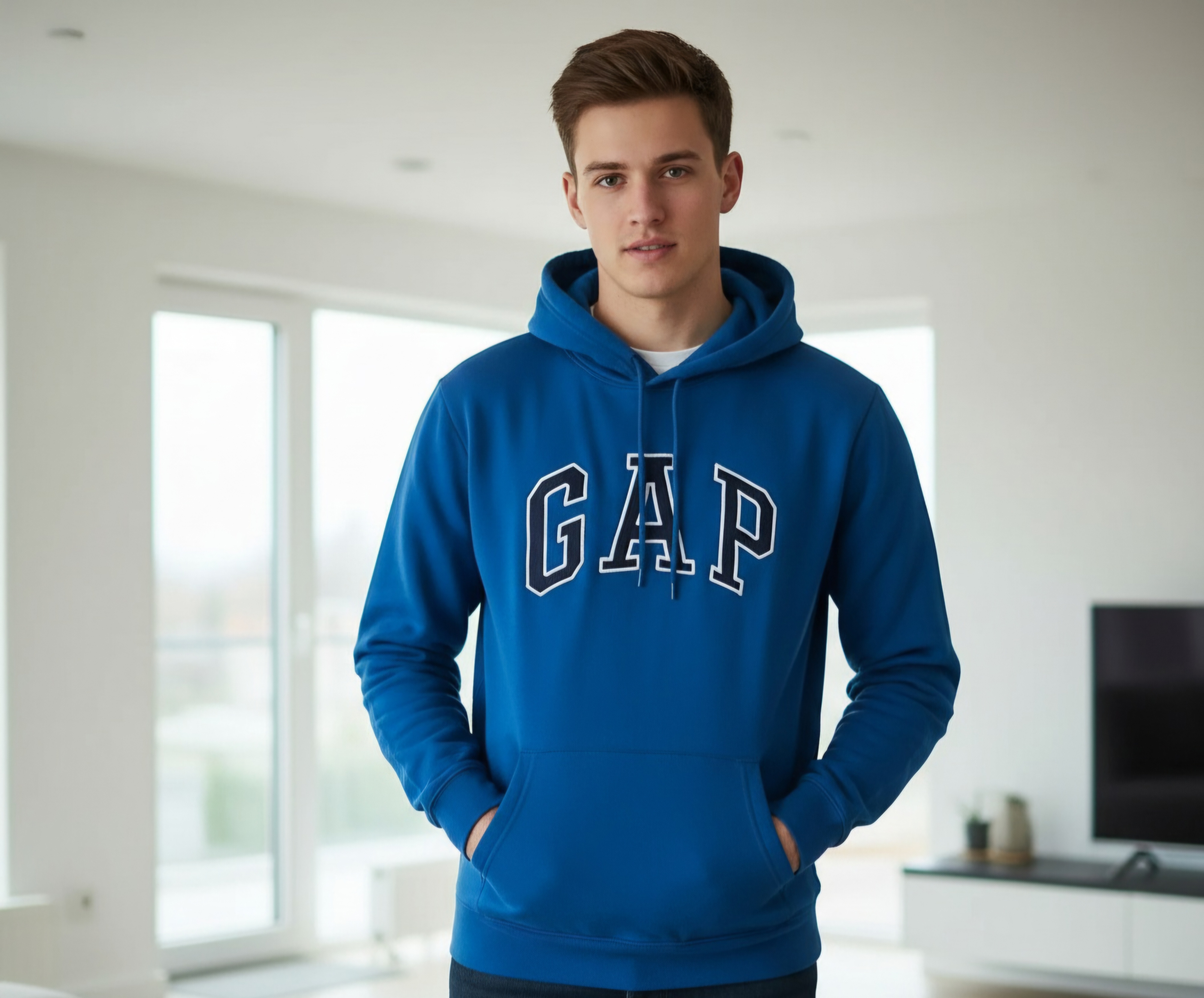 NEW MEN'S GAP ORIGINAL LOGO PULLOVER HOODIE (X-LARGE) - photo 2