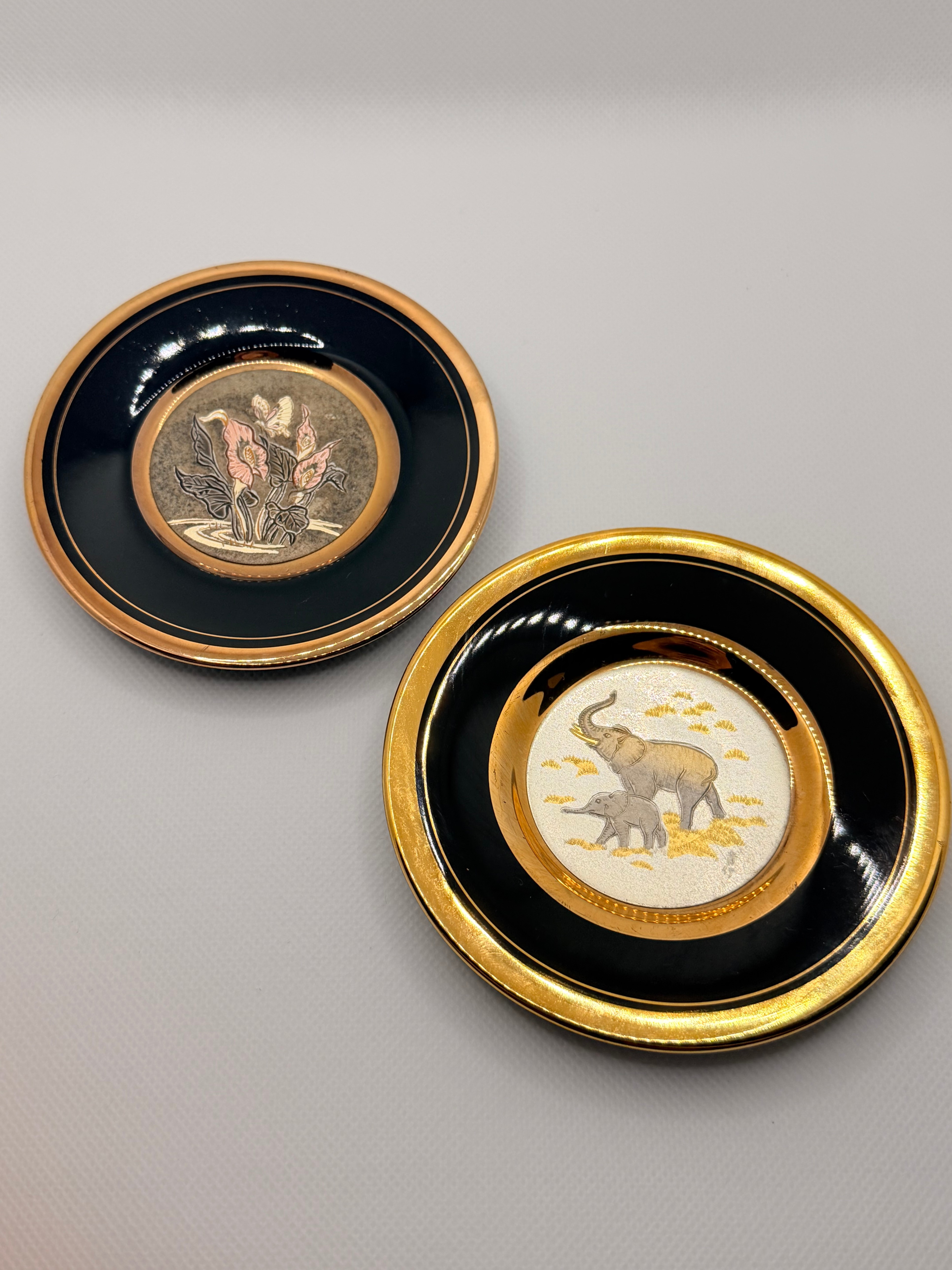 Mandarin Japanese Chokin Art Decorative Plates – Set of 2