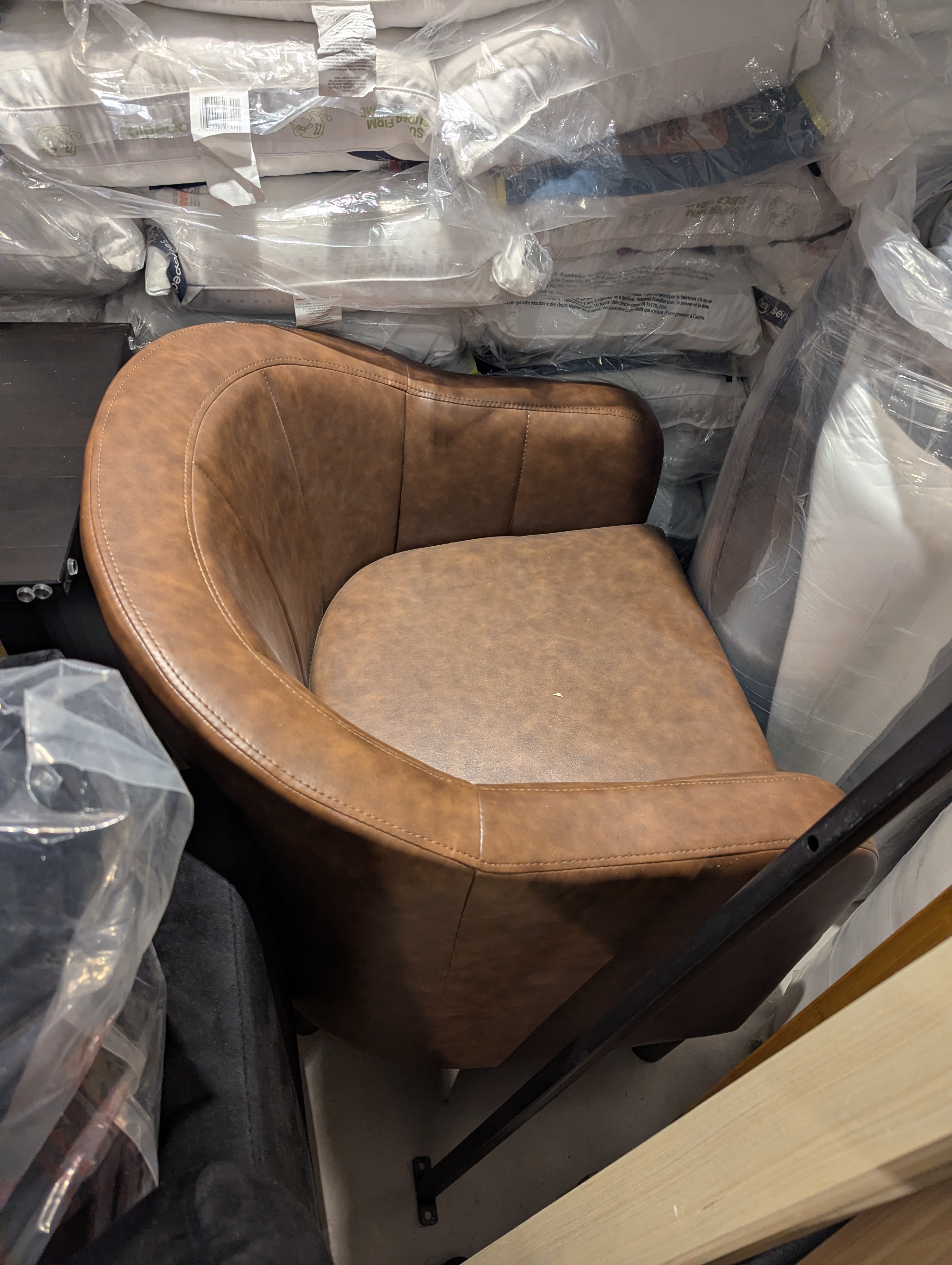 Brand New, Faux leather Barrel Chair, Armchair