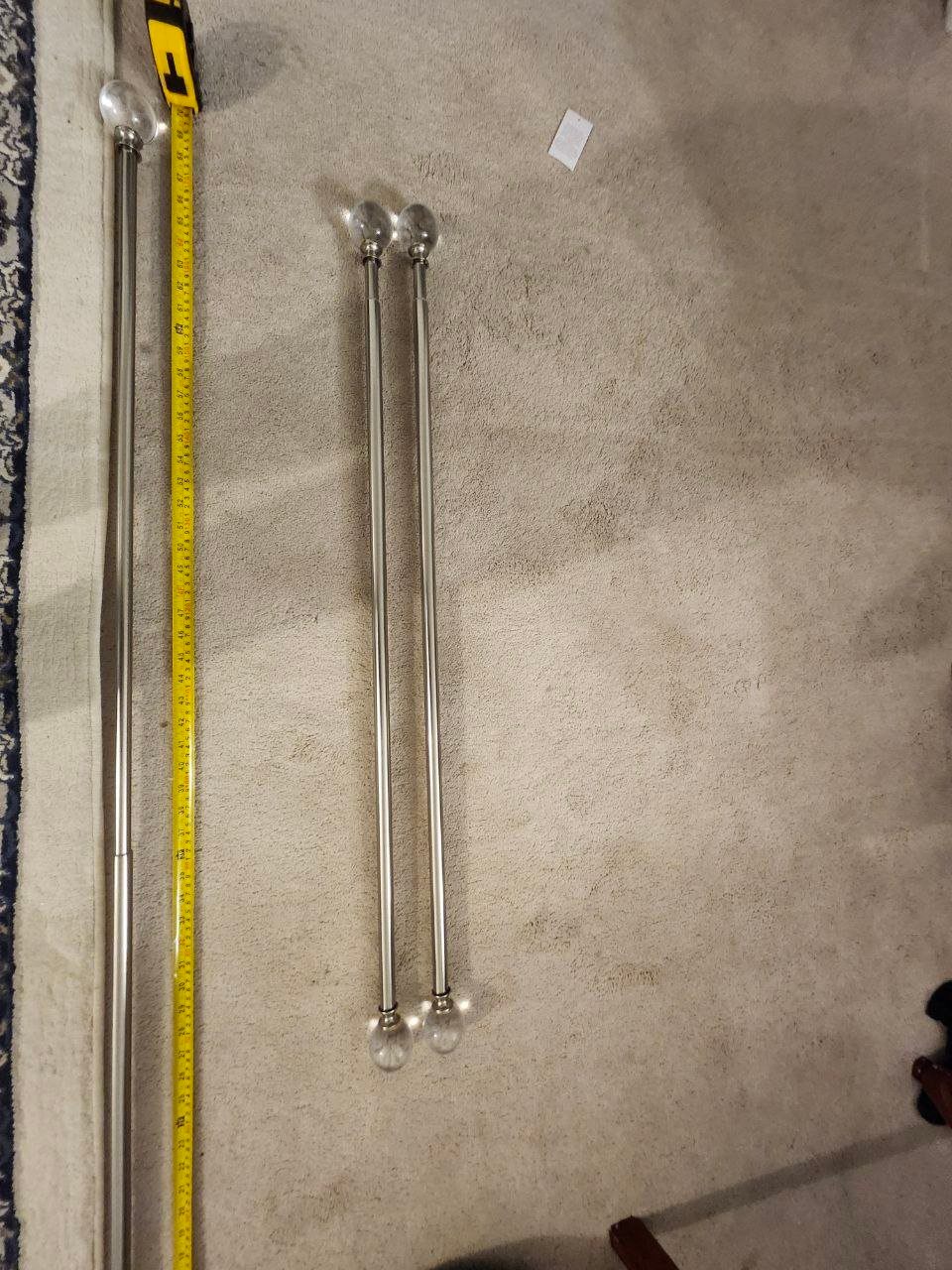 Curtain Rods with Acrylic Ball Finials – Set of 3 - photo 2