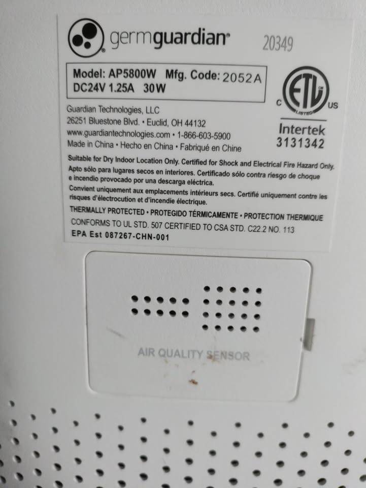 Germ Guardian Air Purifier , AP5800W - photo 4