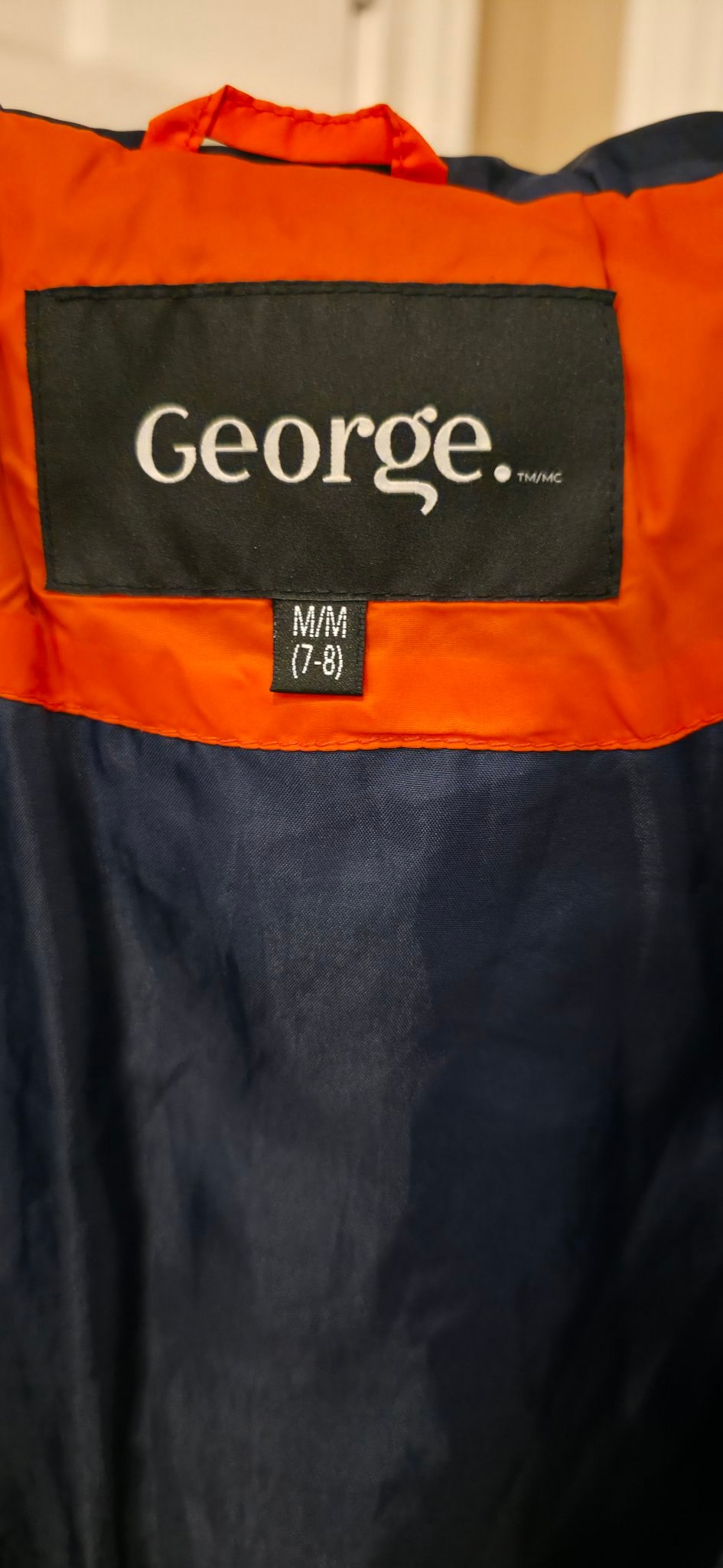 Kids George reversible puffer size M/M (7-8), orange/navy - photo 5