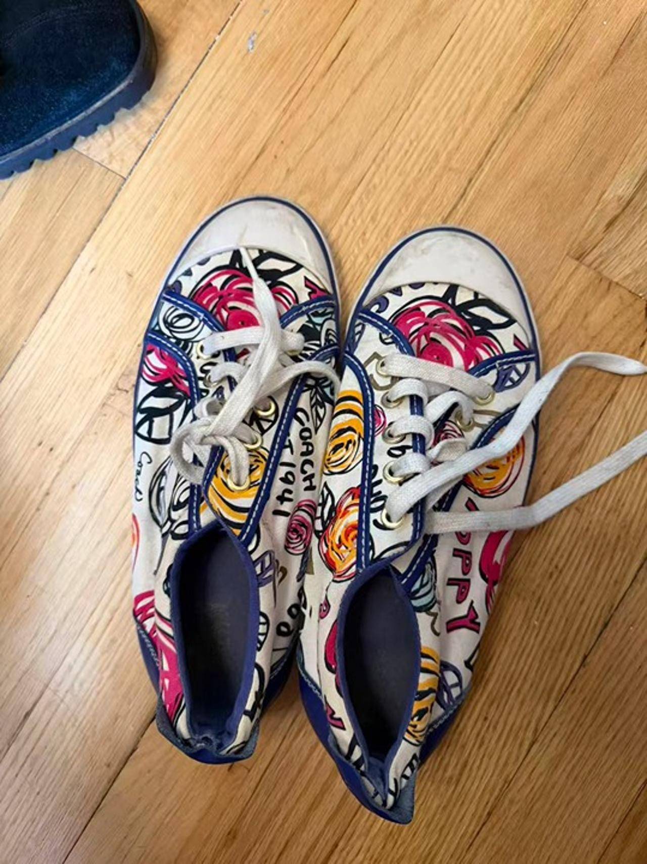 Coach Floral Print Canvas Sneakers - Size 8.5