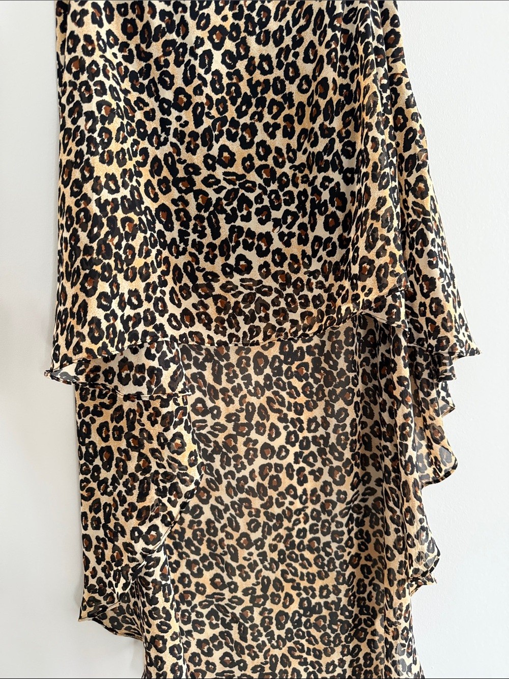 Guess Leopard Print High-Low Skirt - Black & Brown - photo 4