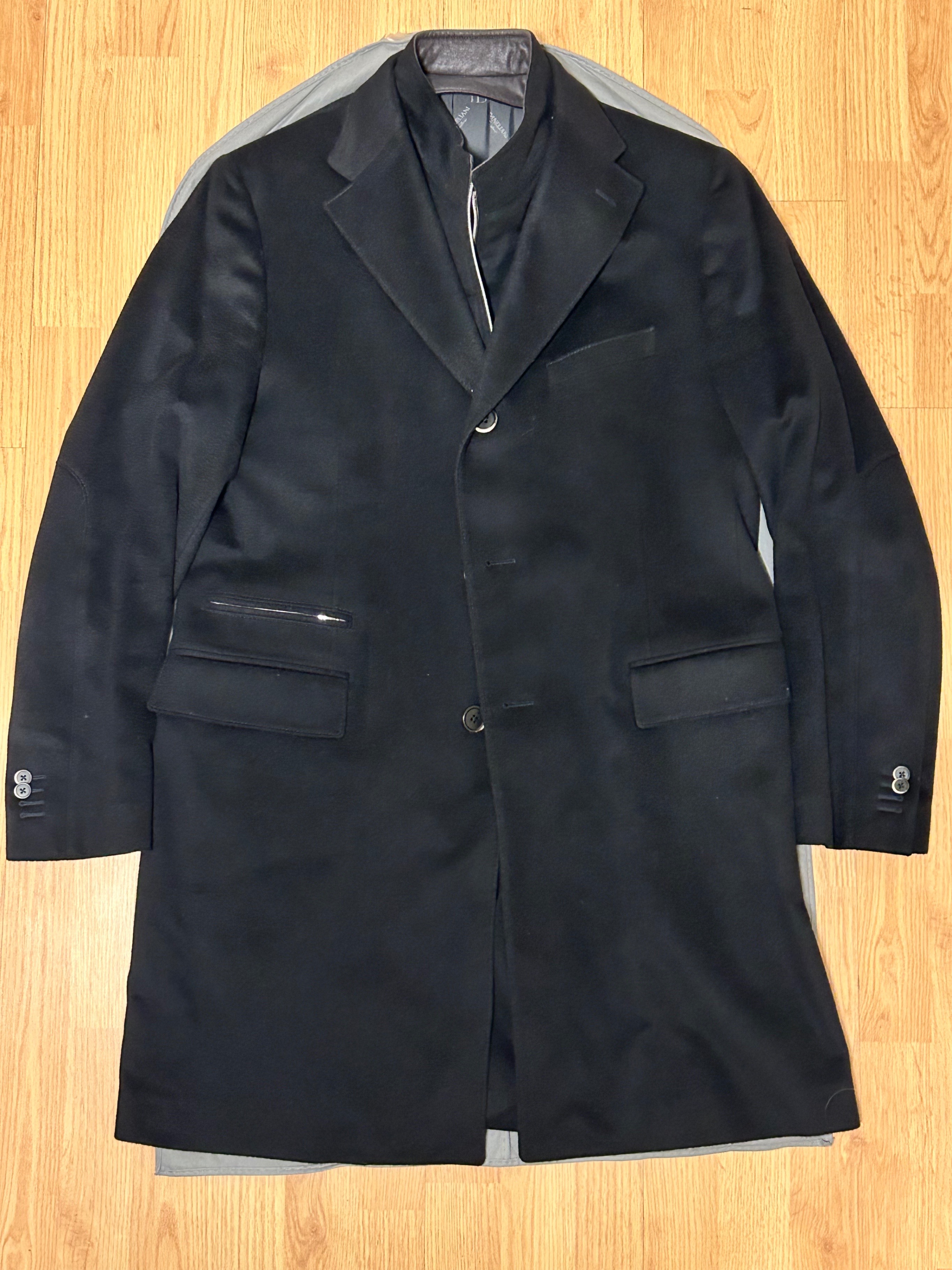 ~ CORNELIANI ~ MENS BLACK TOP COAT (like new)