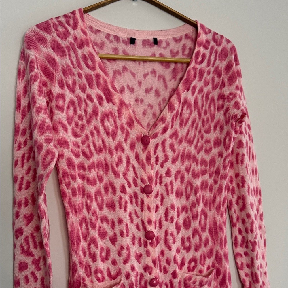 Pink Leopard Print Cardigan/One Piece Dress - photo 4