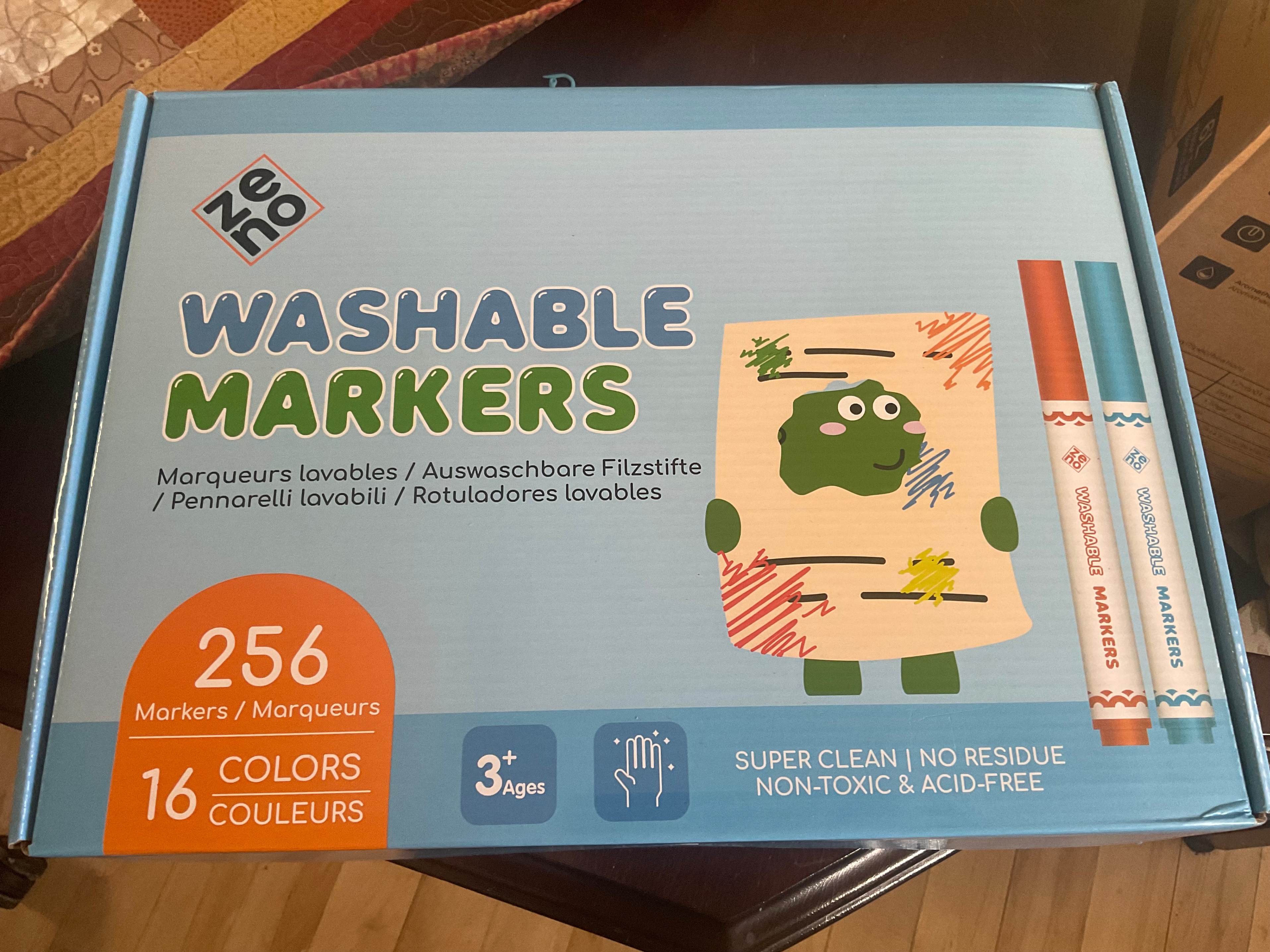 Washable Markers for Kids, 256 Pack, 16 Colours, Broad Line Felt