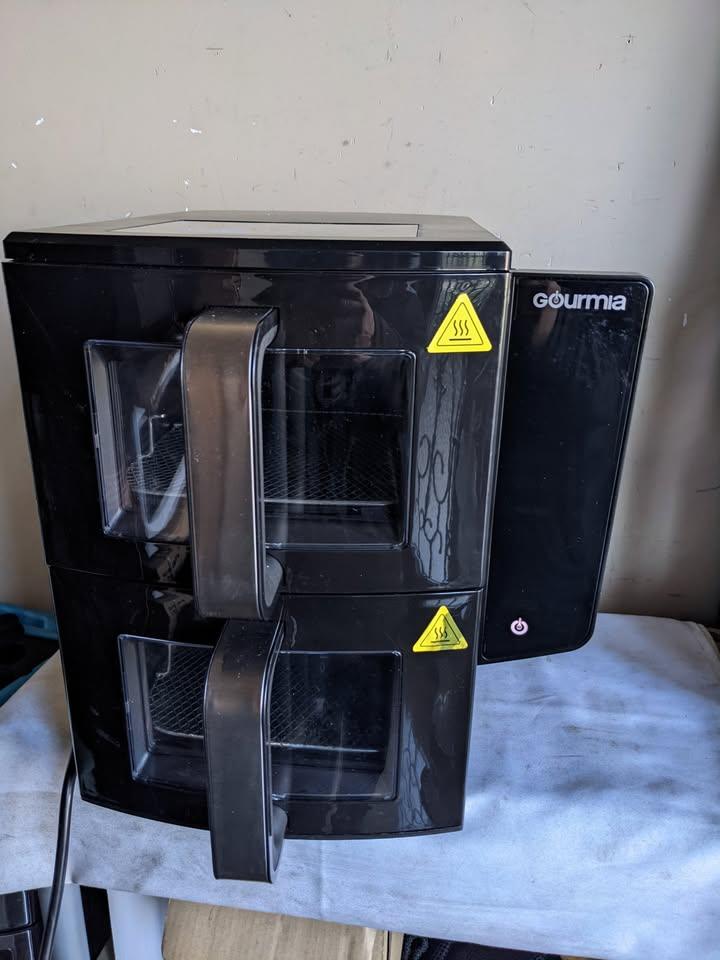 Air fryer, Gourmia 4 Dish Dual Basket Air Fryer with Sync Finish