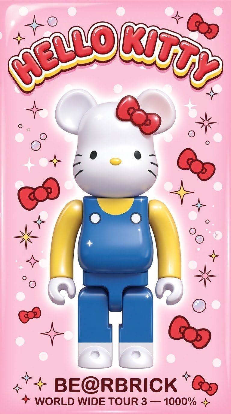 BE@RBRICK Hello Kitty 1000% – World Wide Tour 3 – Open Box