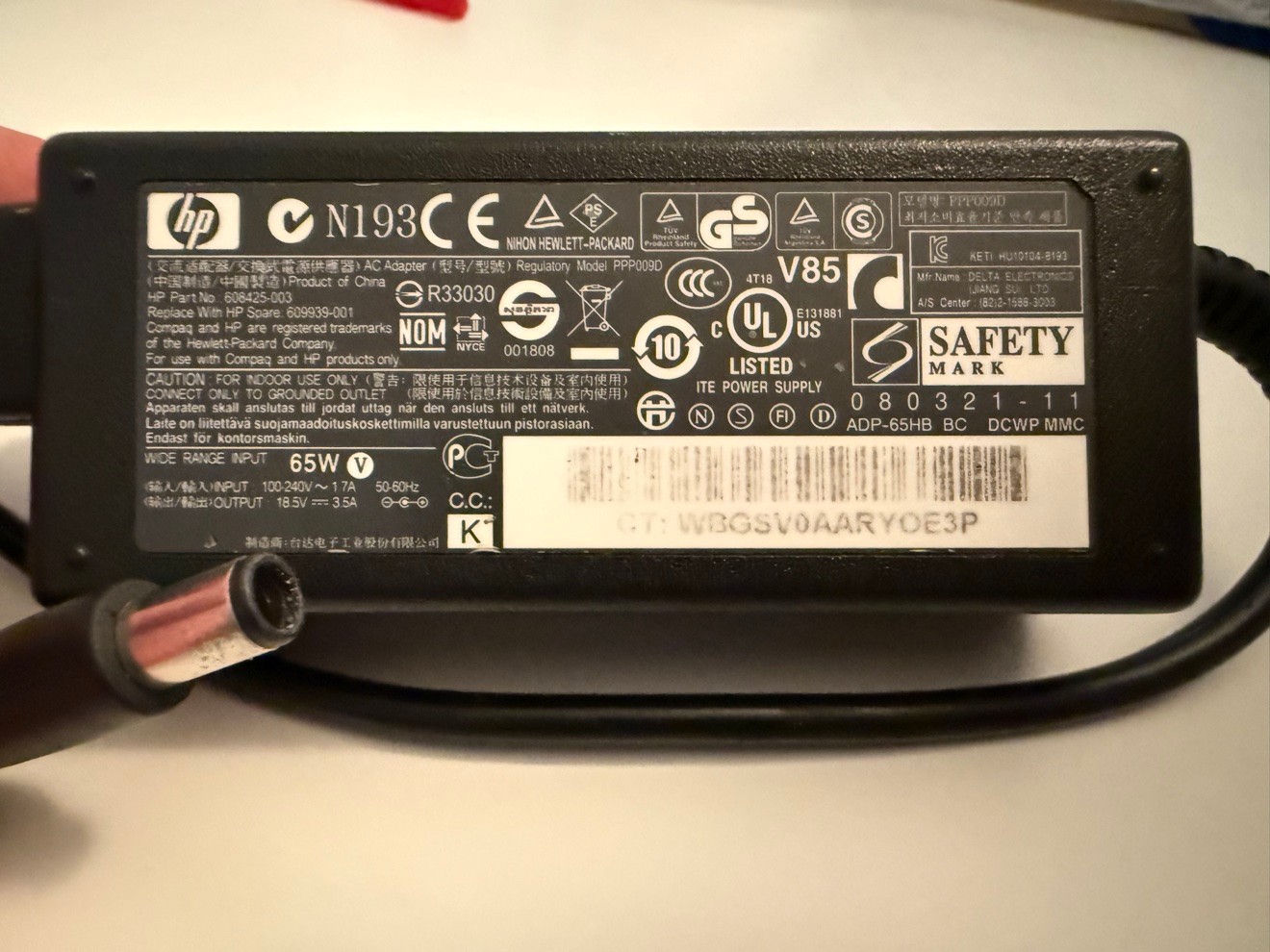 Genuine HP 65W Laptop Charger PPP009D