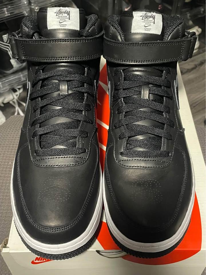 Black Stüssy Edition Air Force 1 '07 Mid SP - Size: Men's 12 - photo 2