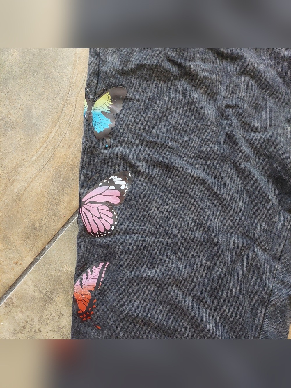 Unplug Charcoal Butterfly Jogger Sweatpants Womens M NWT - photo 2