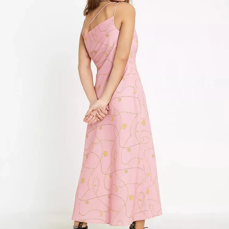 Finders Keepers Pink Chain Slip Midi Dress – New, S - photo 4