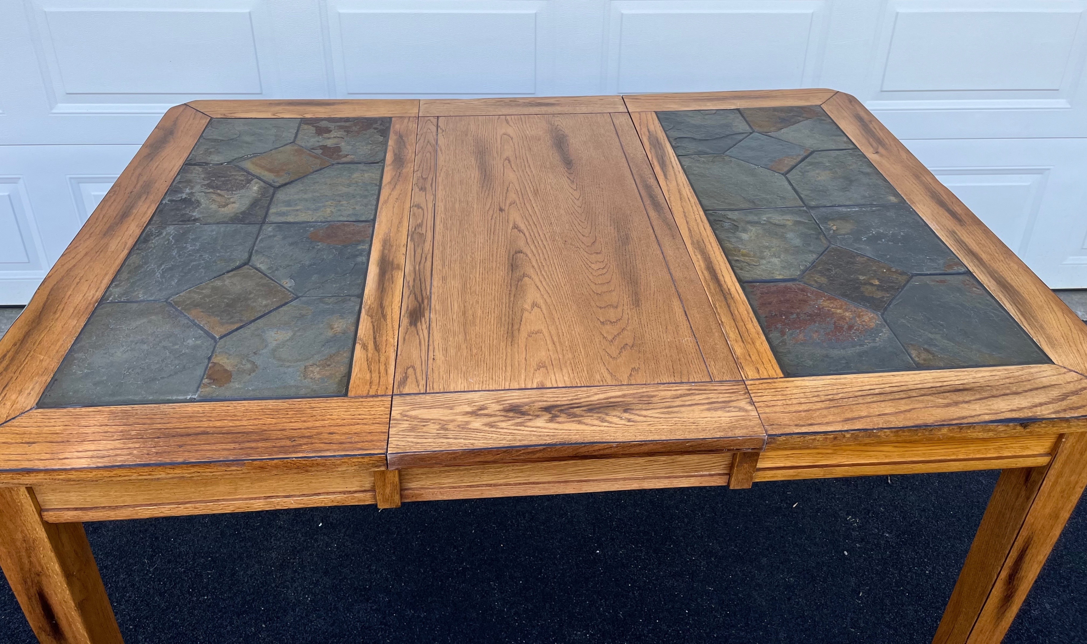 Solid Wooden "Bar Height" Dining Table with Slate Tile Inlay - photo 3