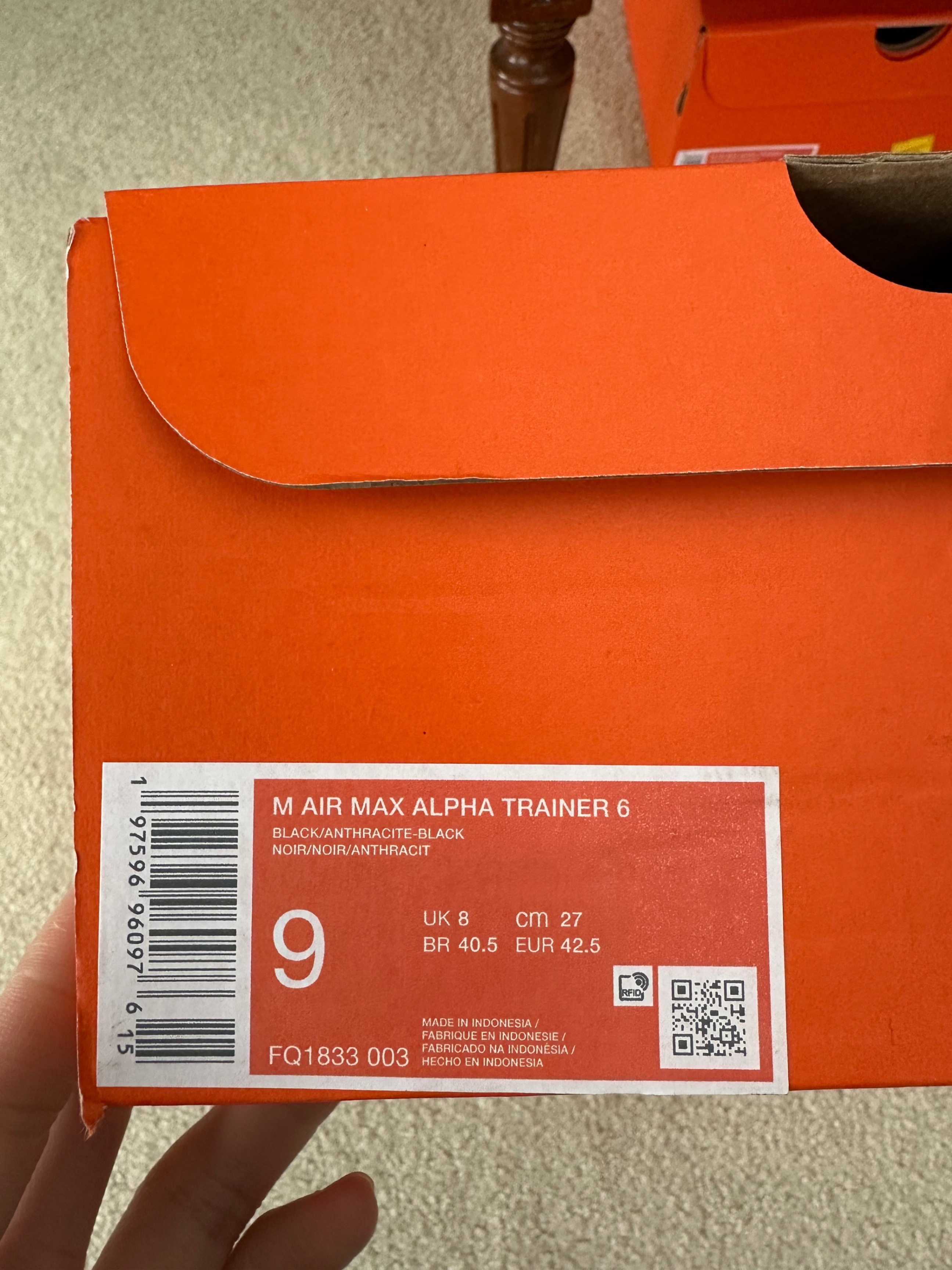 BNIB Nike Air Max Alpha Trainer 6 – Triple Black - photo 2