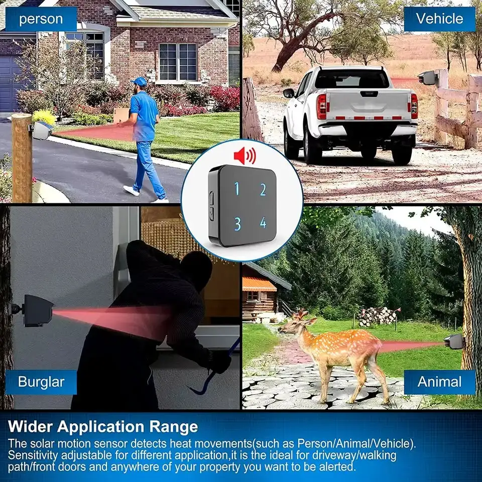 400 Meters Solar Wireless Alarm Weather Resistant Motion Sensor - photo 3