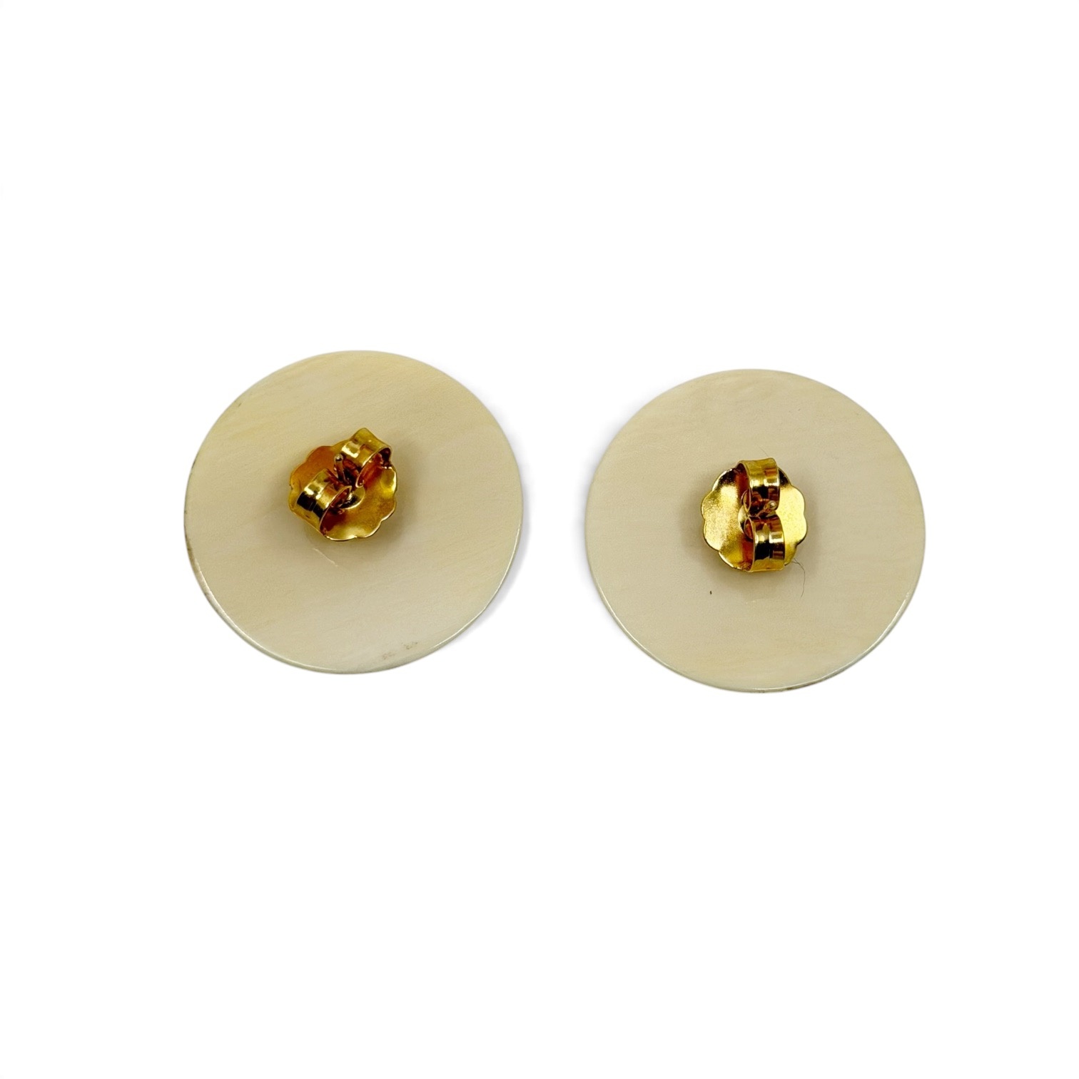 Vintage Japanese hand painted bone earrings - GM1108 - photo 3
