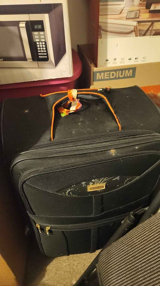 Black Checked Luggage Suitcase - photo 2