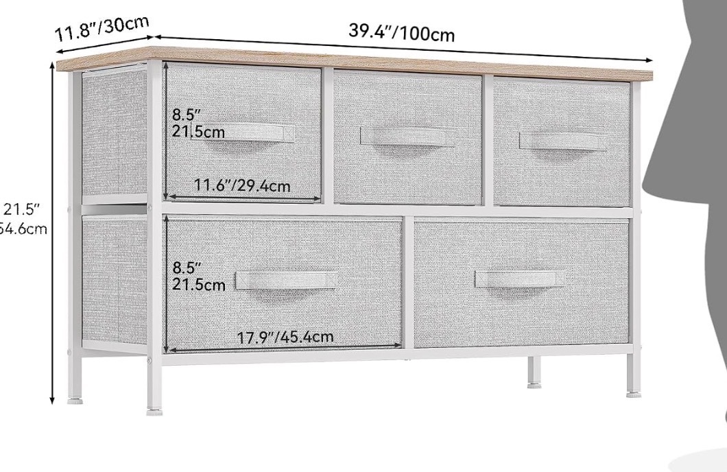 5-Drawer Fabric Storage Dresser - photo 3