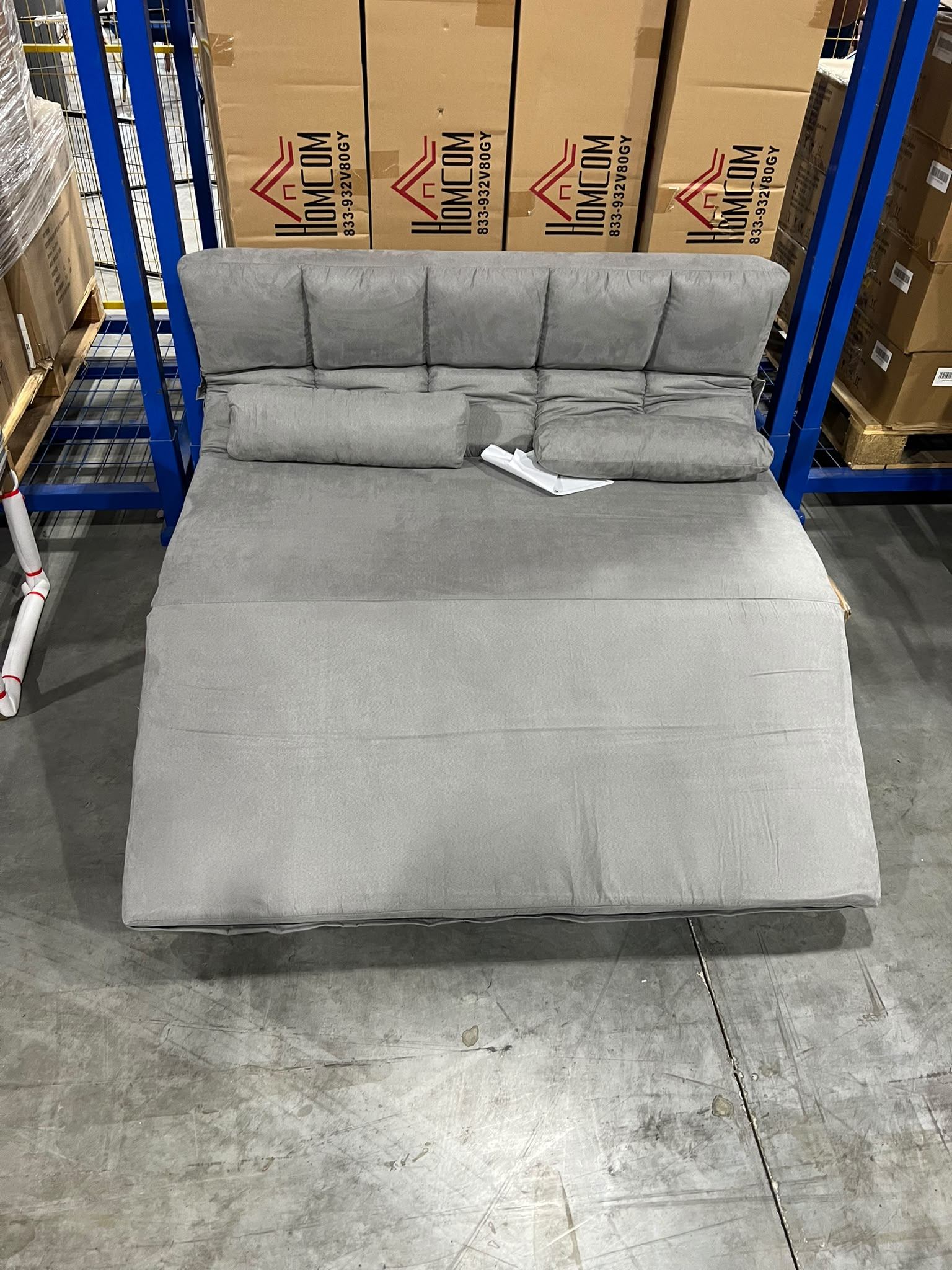 Sofa Bed $169 🛋️ Brand New – Grey Fold-Out Futon, 62"x43"
