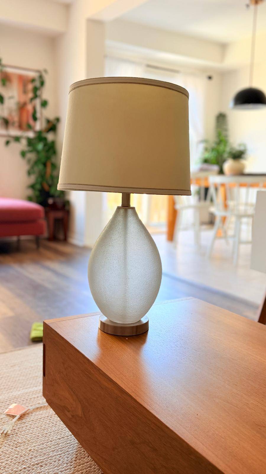 26-Inch Table Lamp with Textured Base & Cream Shade - photo 2