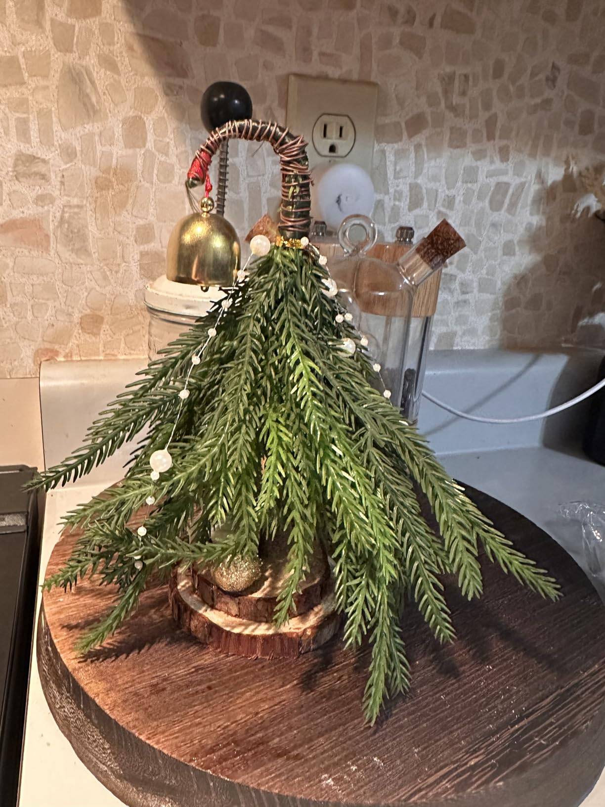 Brand New Mini Desktop Christmas Tree with Lights & Bells (20cm) - photo 2