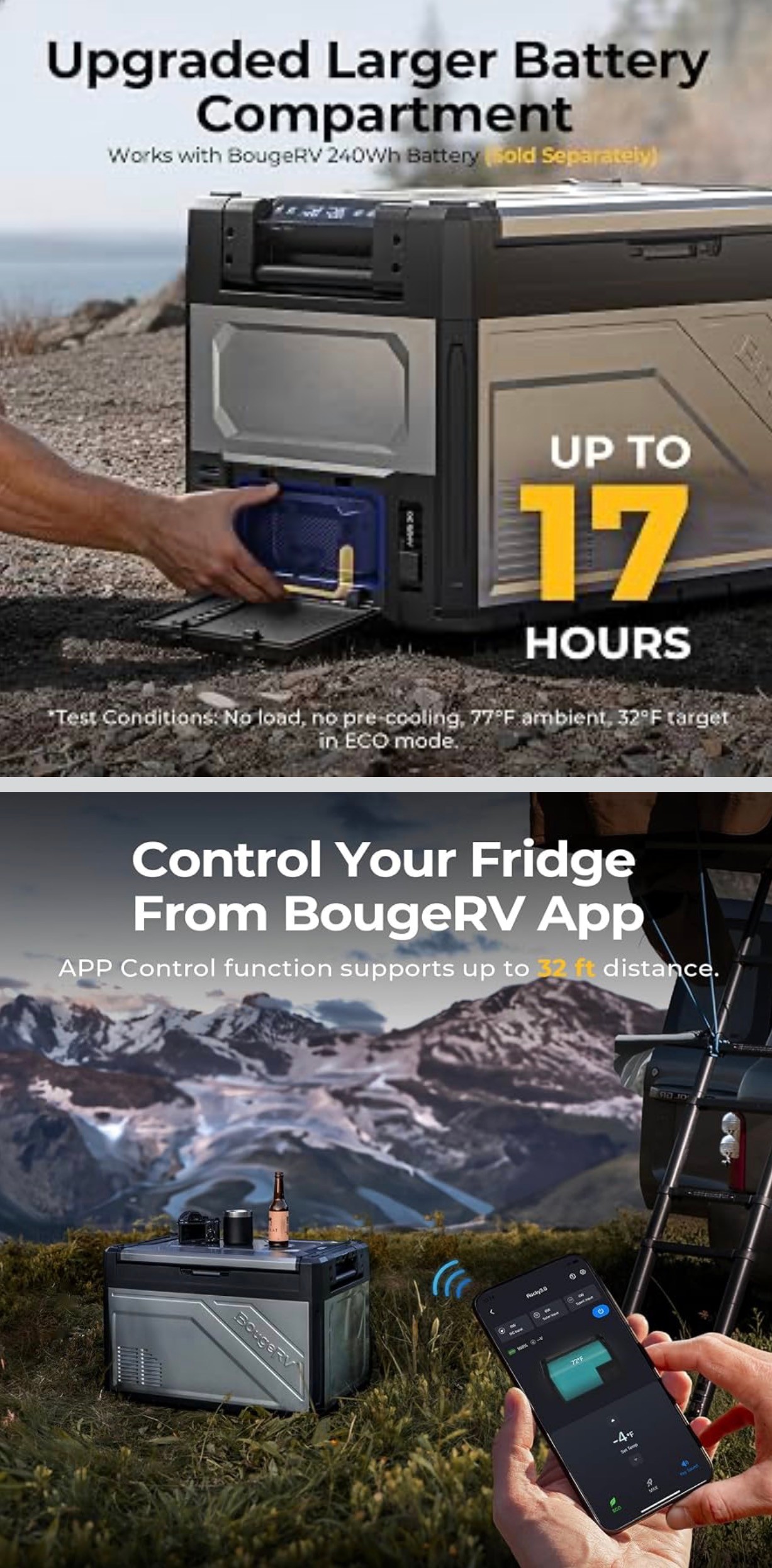 BougeRV Portable Fridge Independent Temp Control Single or Dual - photo 3