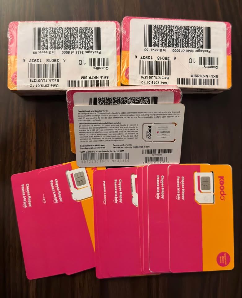 Unlocked TELUS & Koodo SIM Cards | Ready to Use | Bulk Discounts - photo 3
