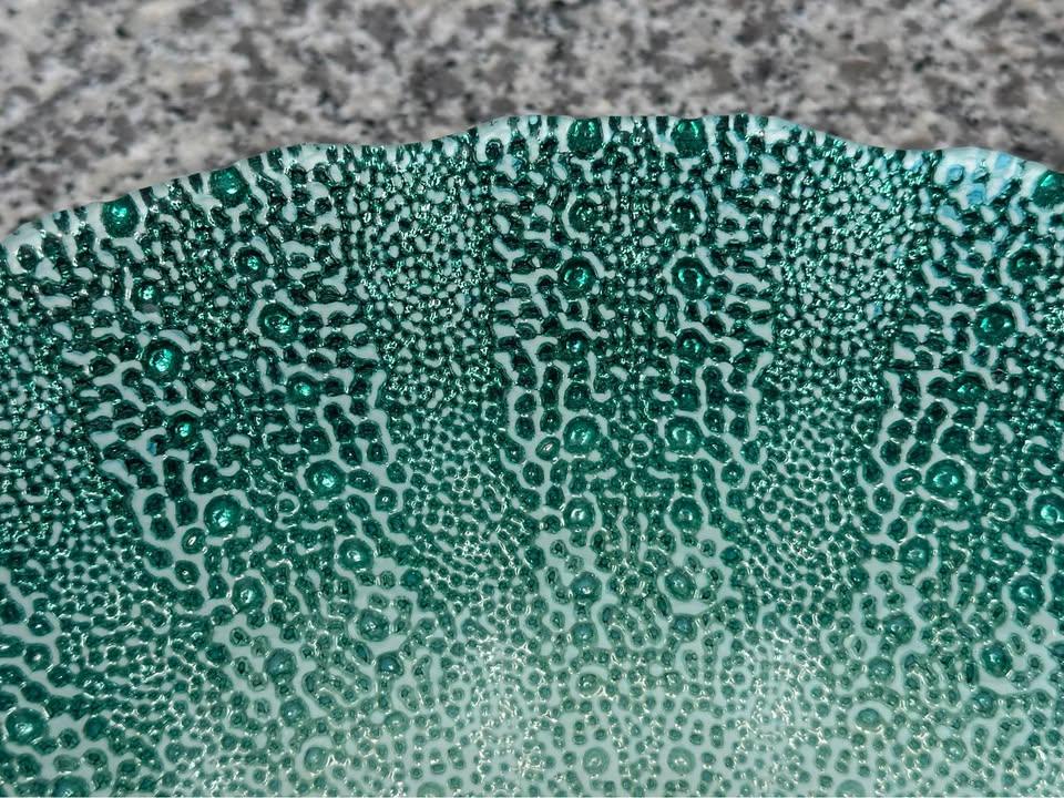 Textured Teal Glass Bowl - photo 3