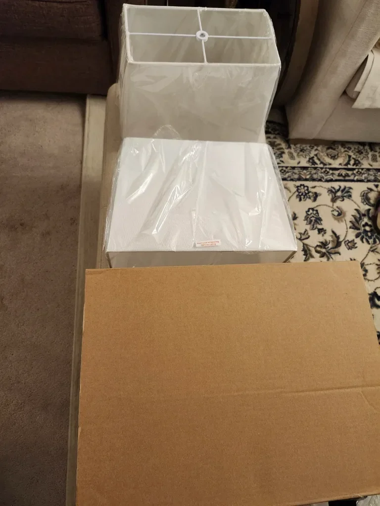 Set of 2 White Fabric Lamp Shades - photo 4