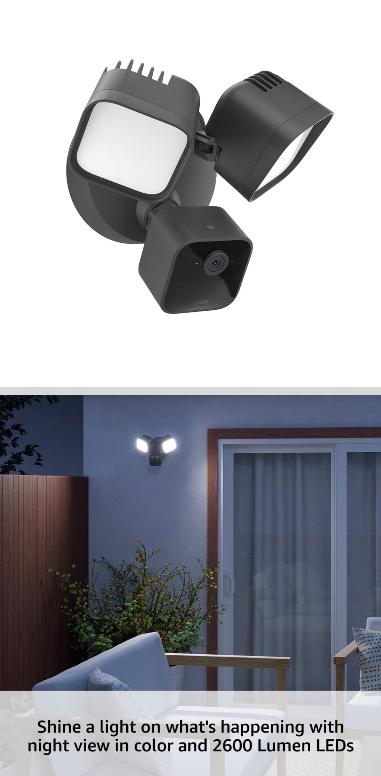 Blink Wired Floodlight Camera Smart Security Person detection