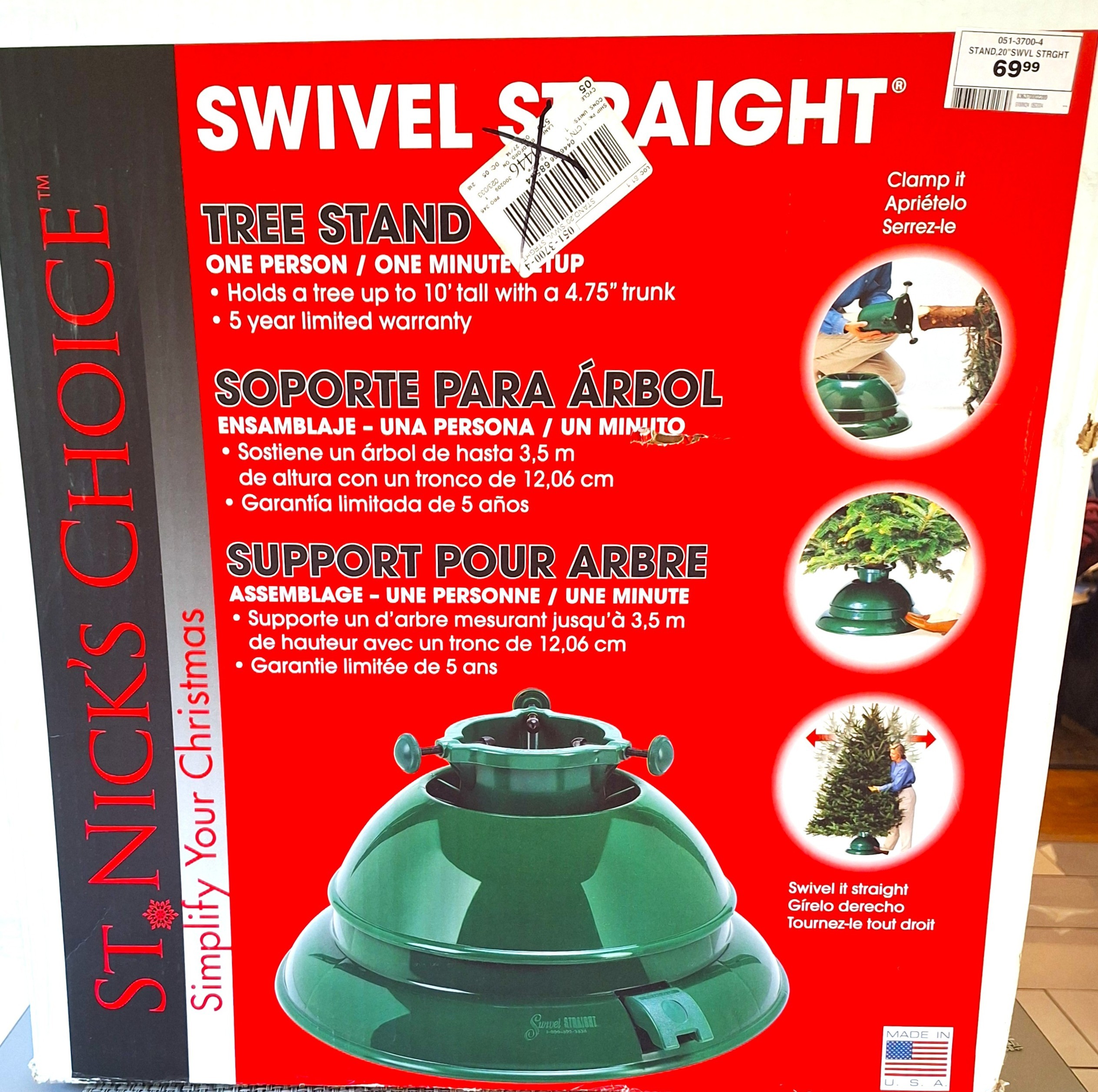 St. Nick's Choice Swivel Straight Christmas Tree Stand