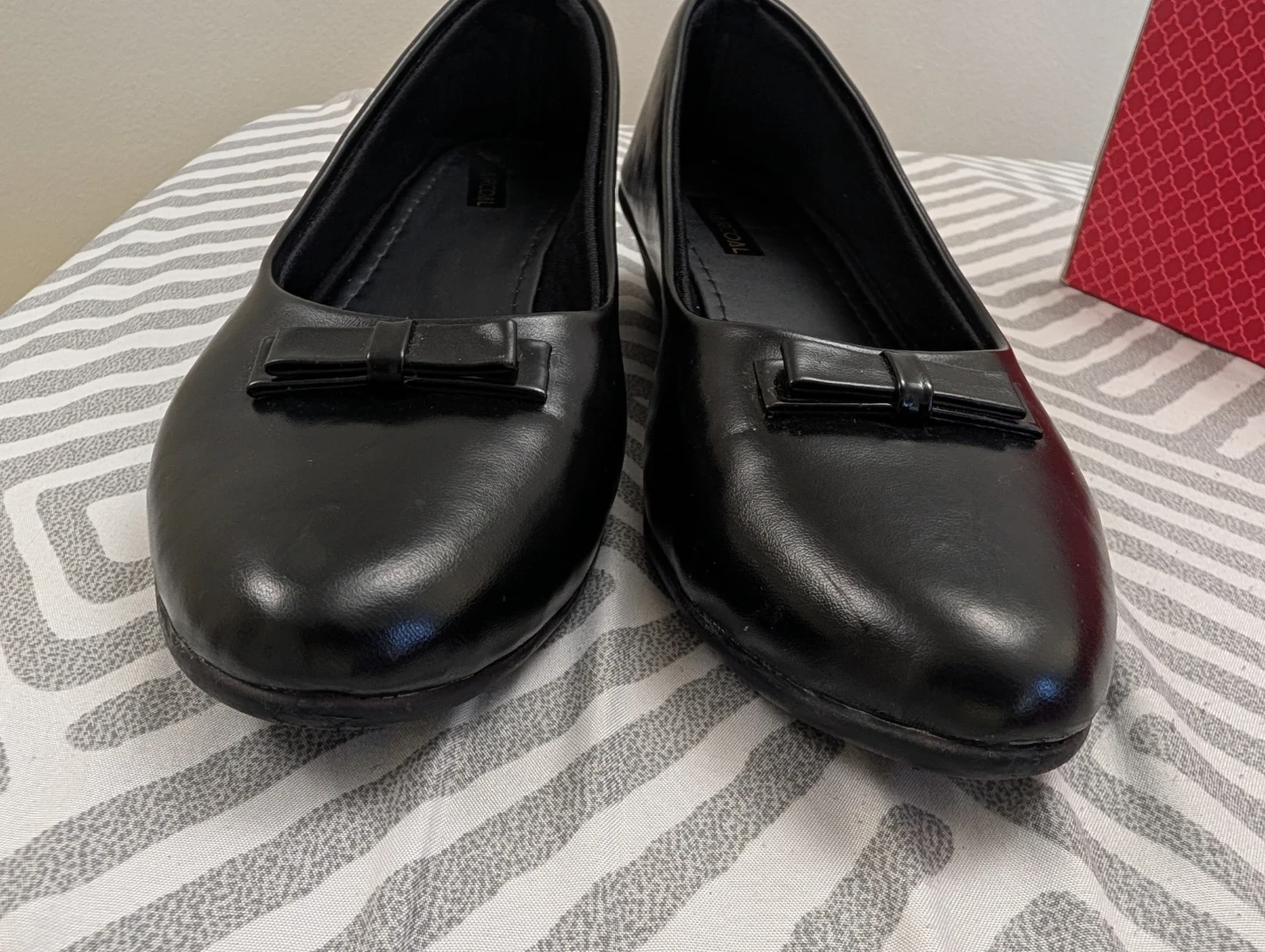 Charcoal Black Bow Wedges - photo 2