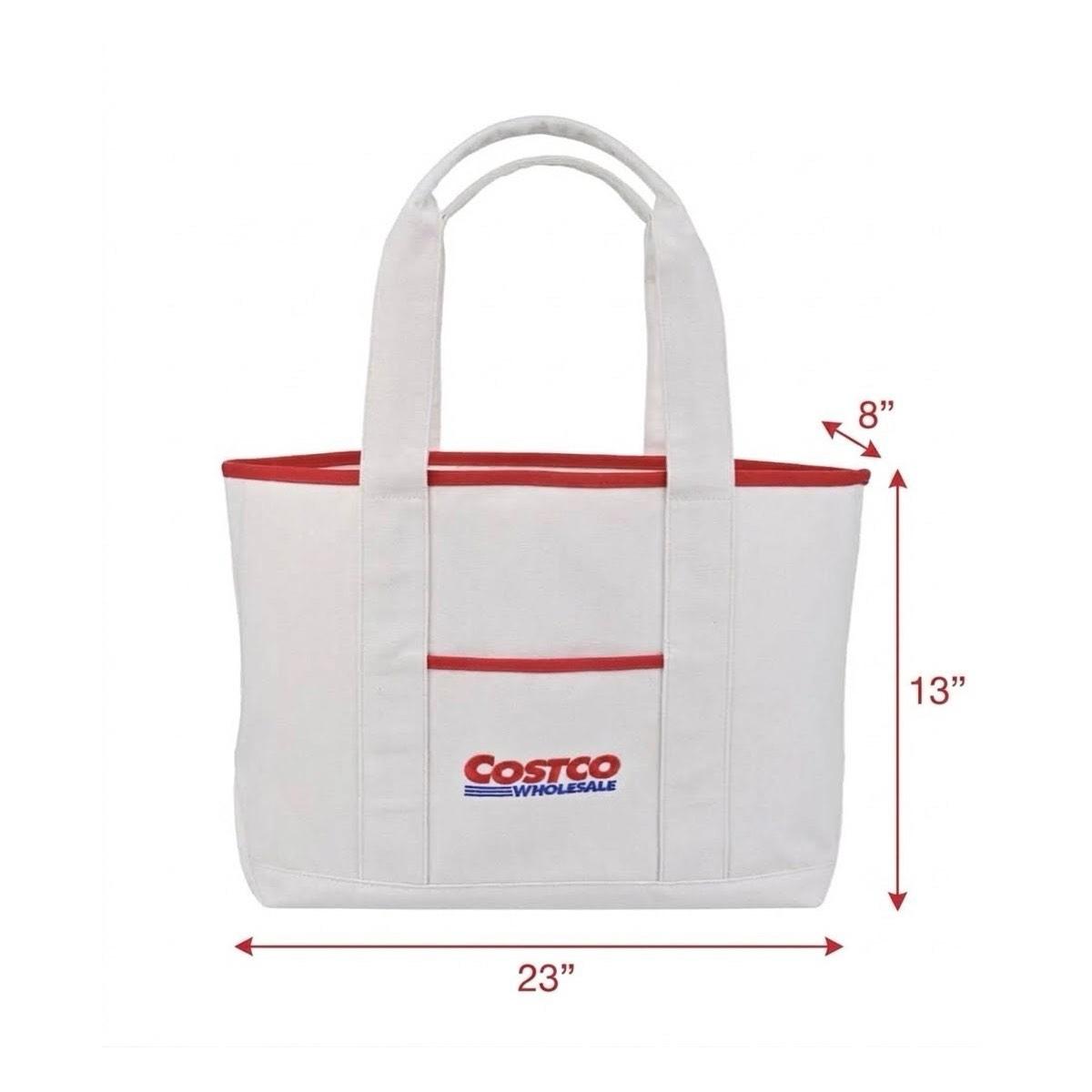 NEW Costco Wholesale Club Large Red Canvas Tote Bag New 1PC - photo 2