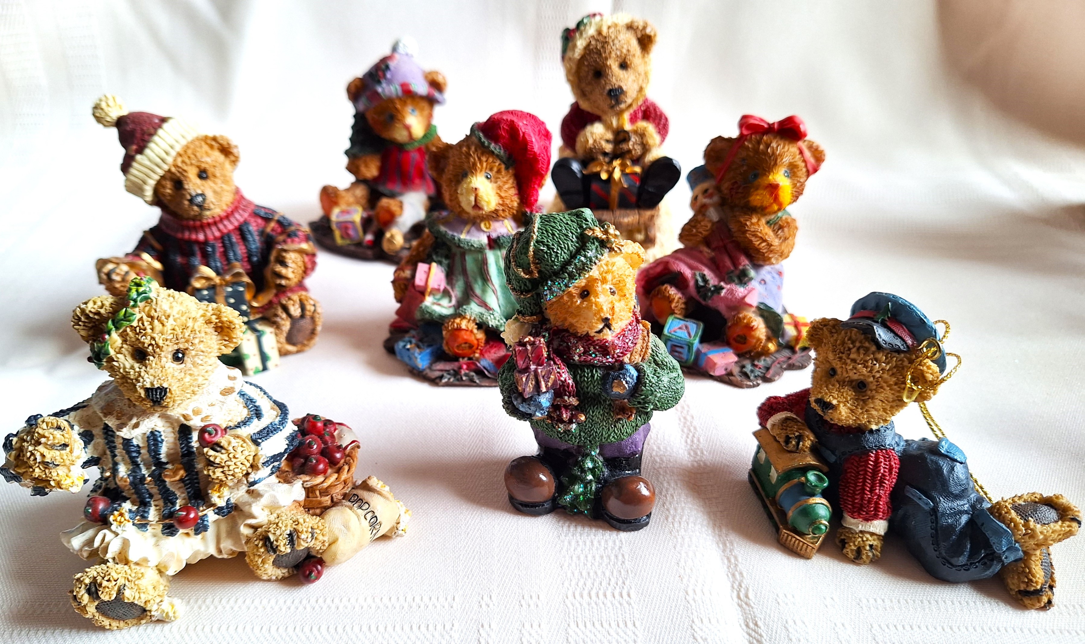 Lot of 8 Vintage 1970's CUTE Christmas BEARS from Sears