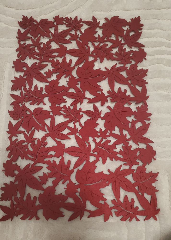 Autumn Maple Leaf Placemats Set - Red & Orange (17"x11") - photo 2