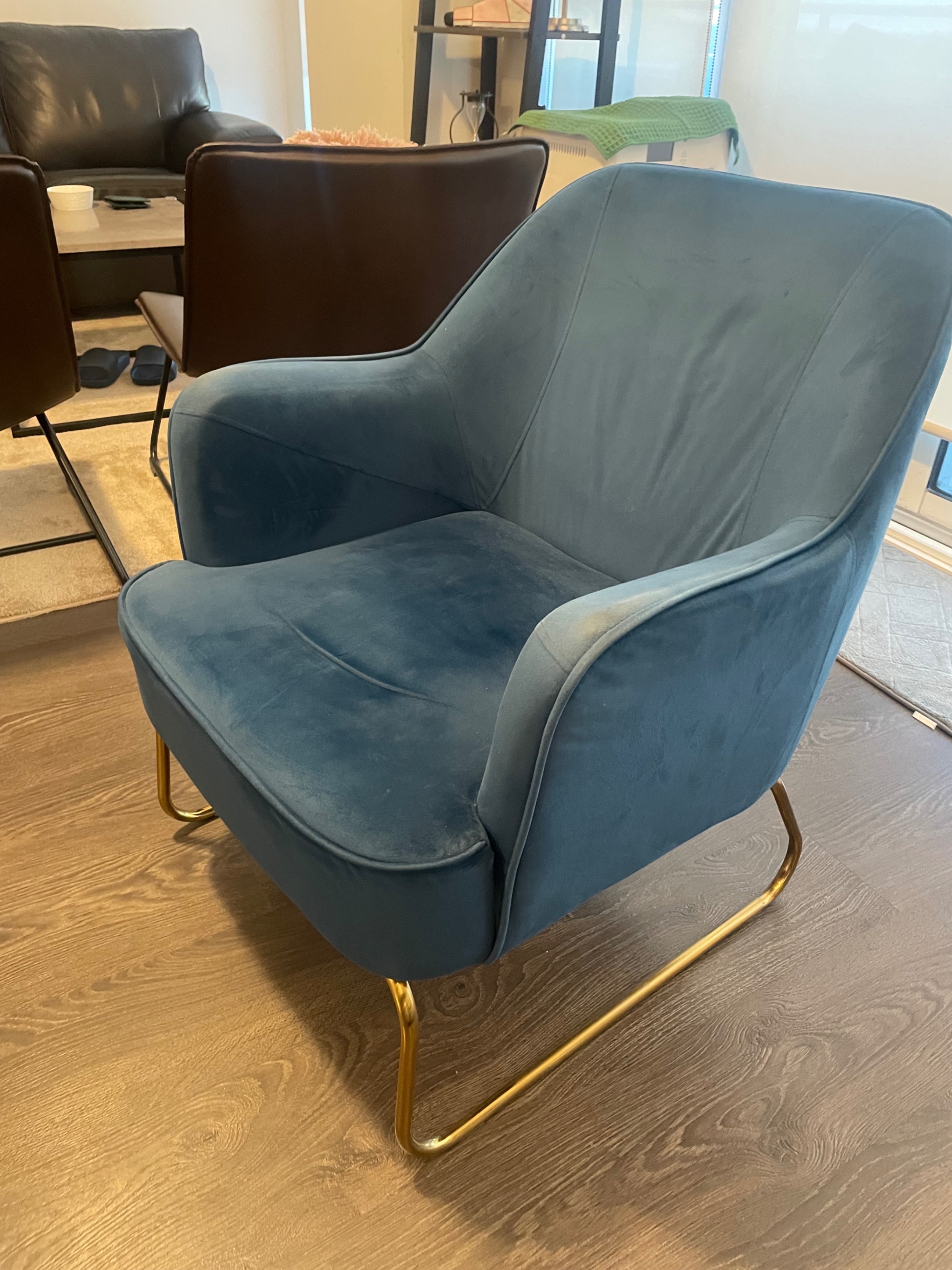 Structube Darah Velvet Accent Chairs – Blue & Pink - photo 2
