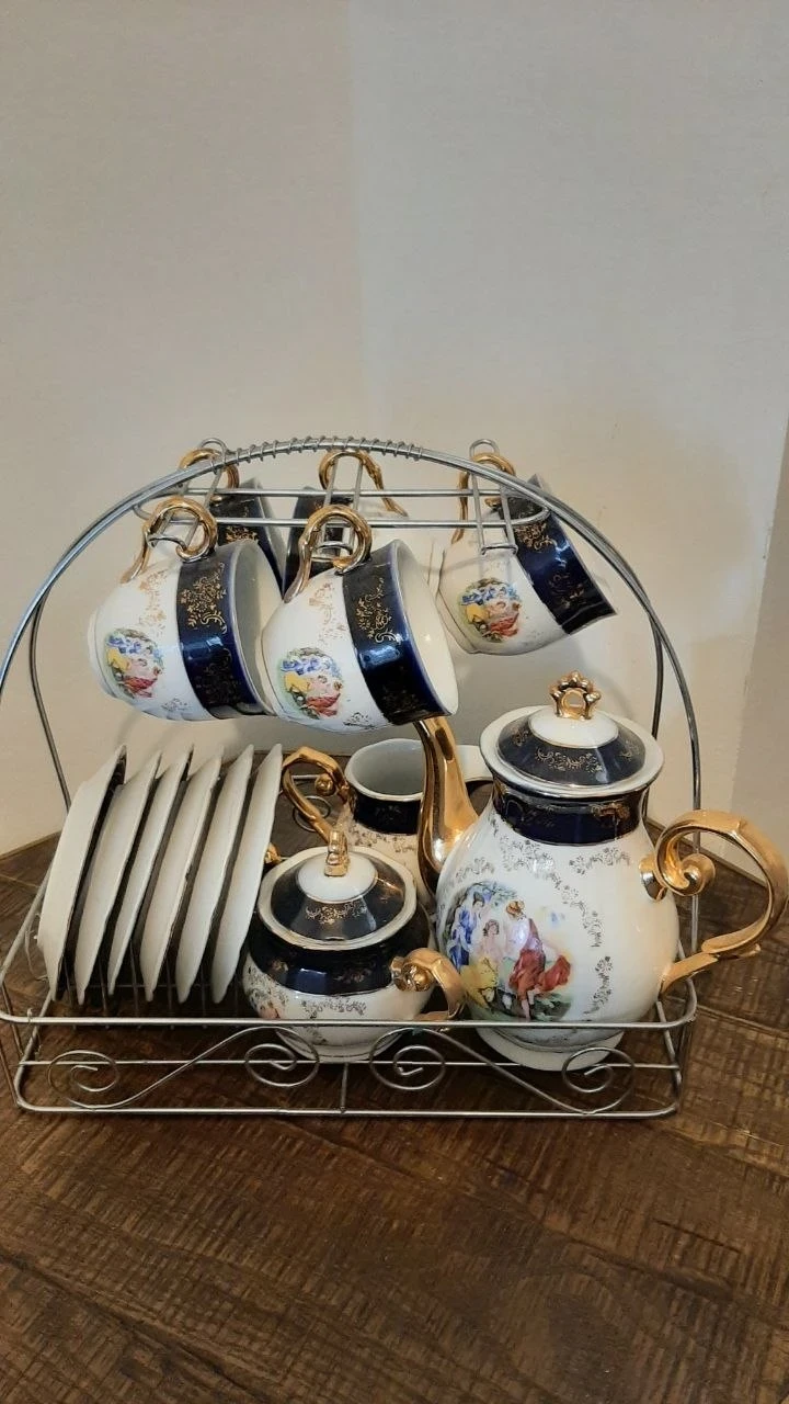 Vintage Style Decorative Tea Set with Stand