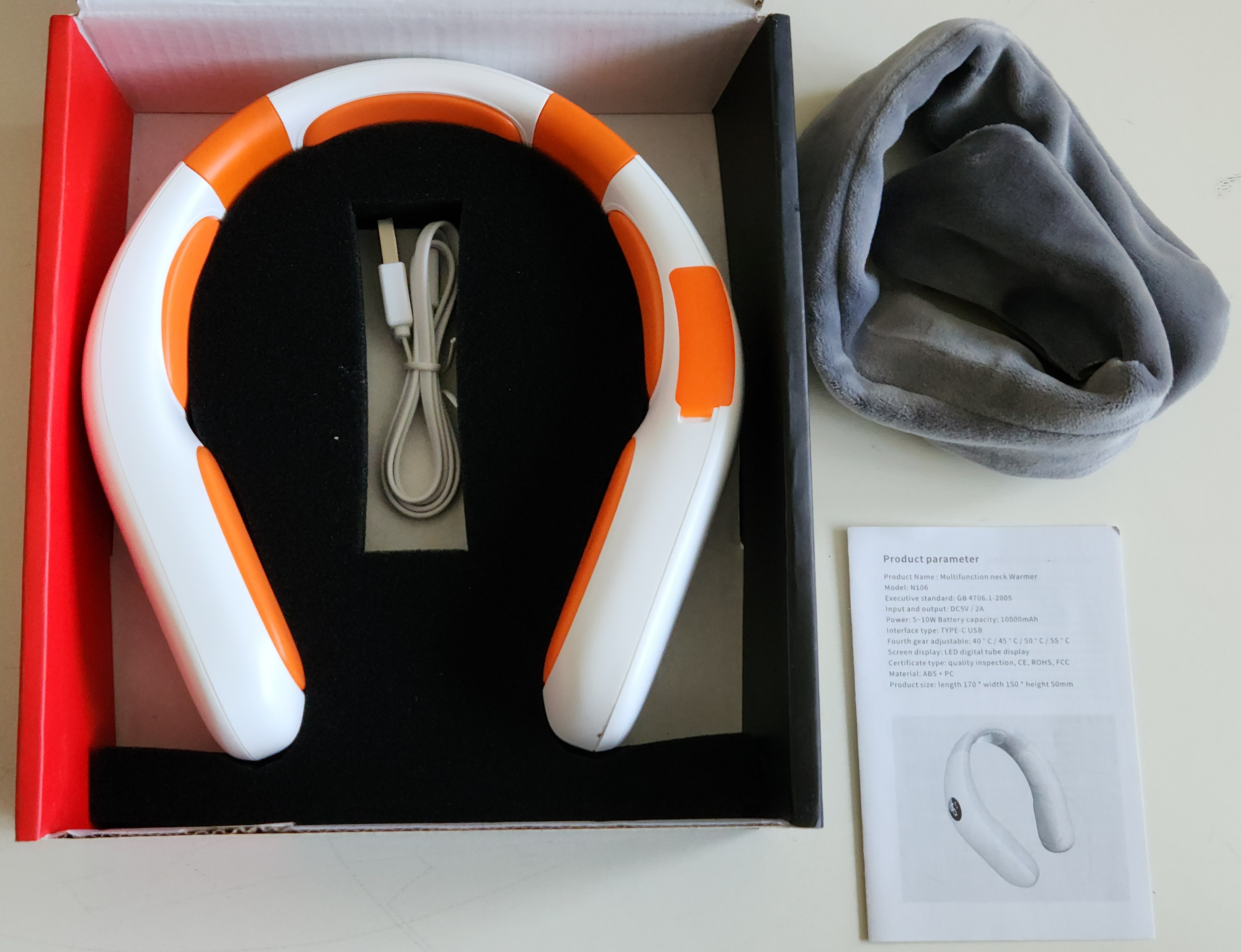 Rechargeable Heated Neck Warmer N106, 4 Heat Levels, USB-C, New - photo 2