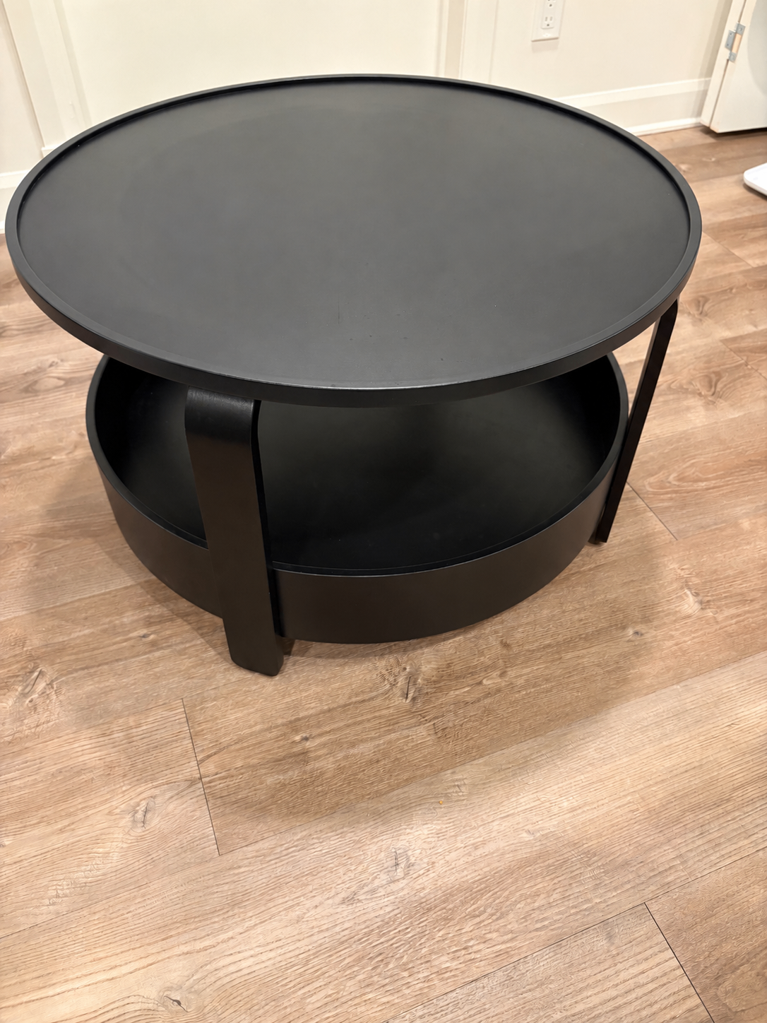 IKEA BORGEBY Round Coffee Table – Black with Storage