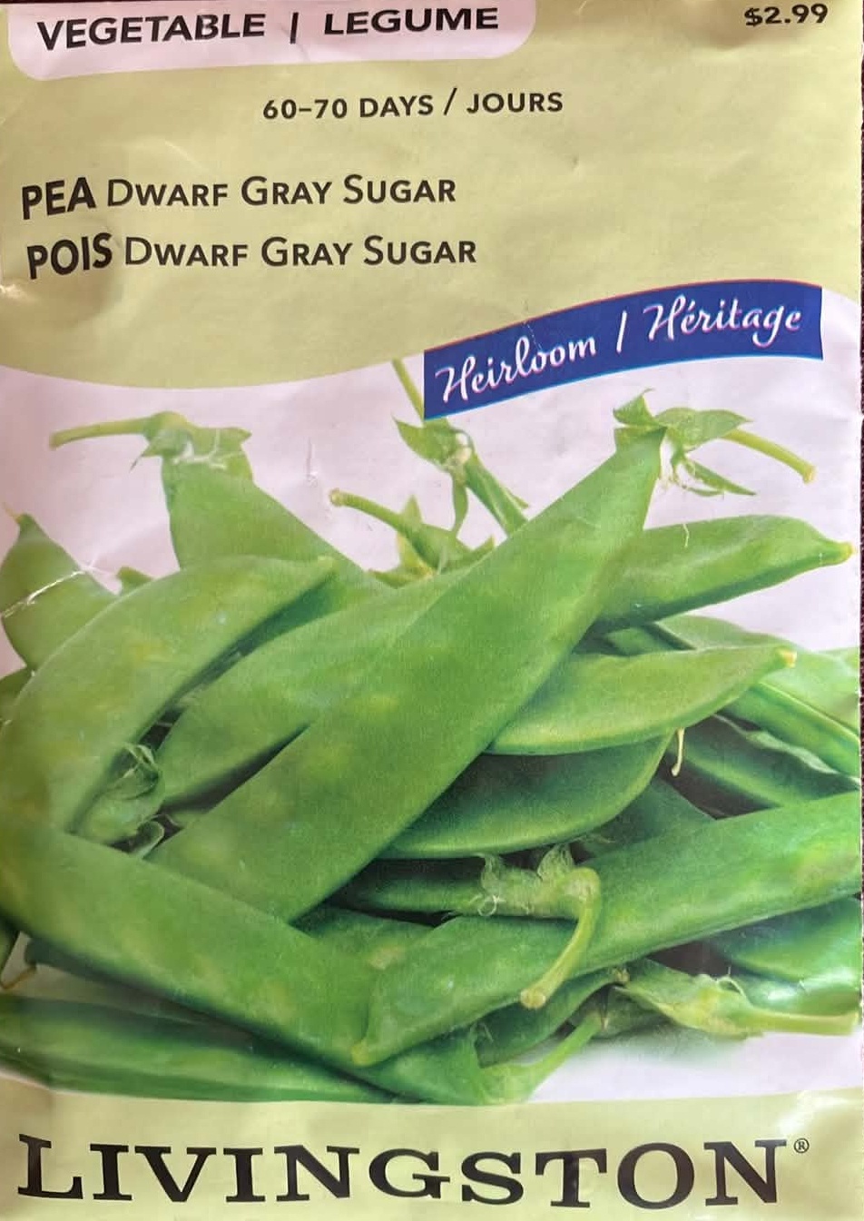 Pea Dwarf Gray Sugar Seeds