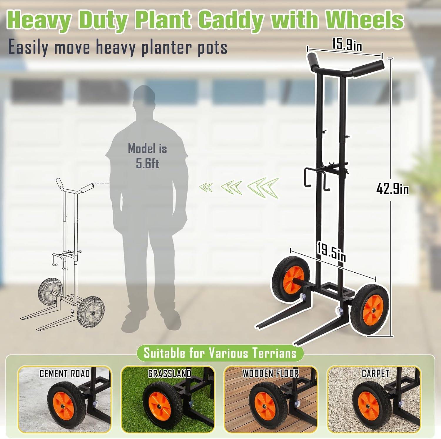 Plant Caddy with Wheels, 3.6FT Heavy Dut - photo 2