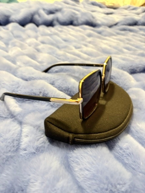 Black and Gold Oversized Sunglasses