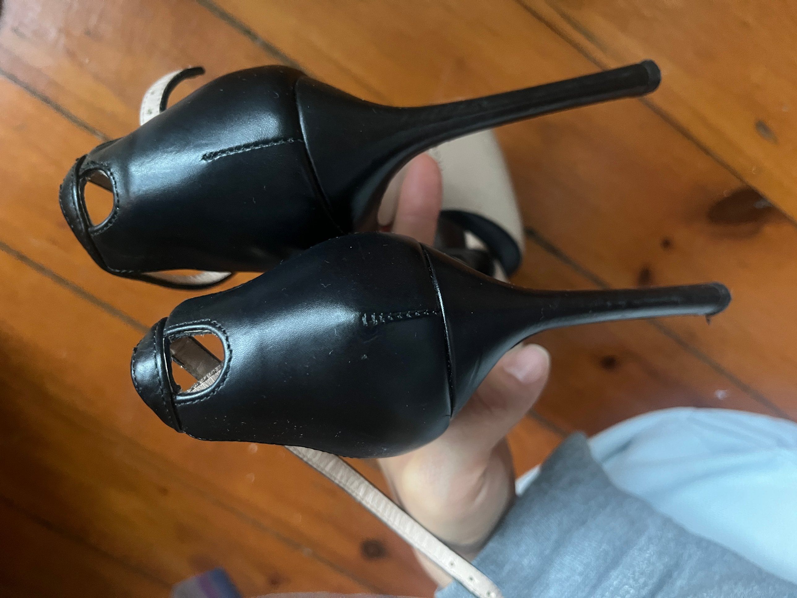 Stuart Weitzman Nudist black leather ankle-strap heels - photo 4