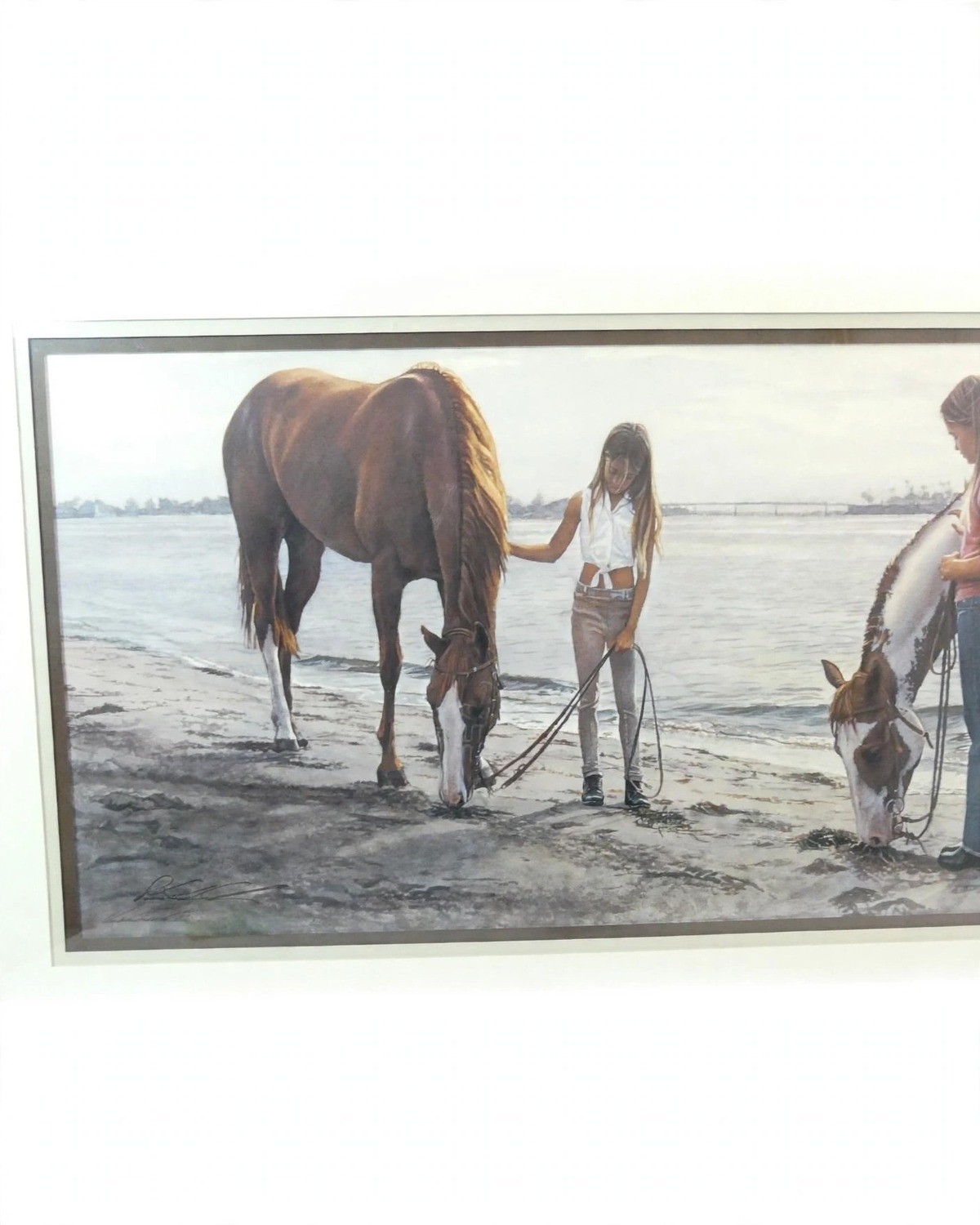 Steve Hanks Connections Signed Print Framed Horses - photo 2