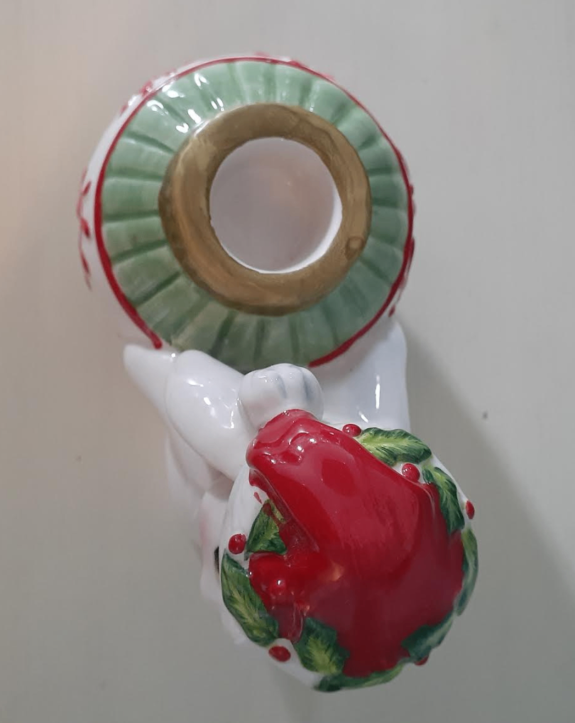 Vintage 1989 Fitz & Floyd Christmas Bunny Blooms Candle Holder - photo 5