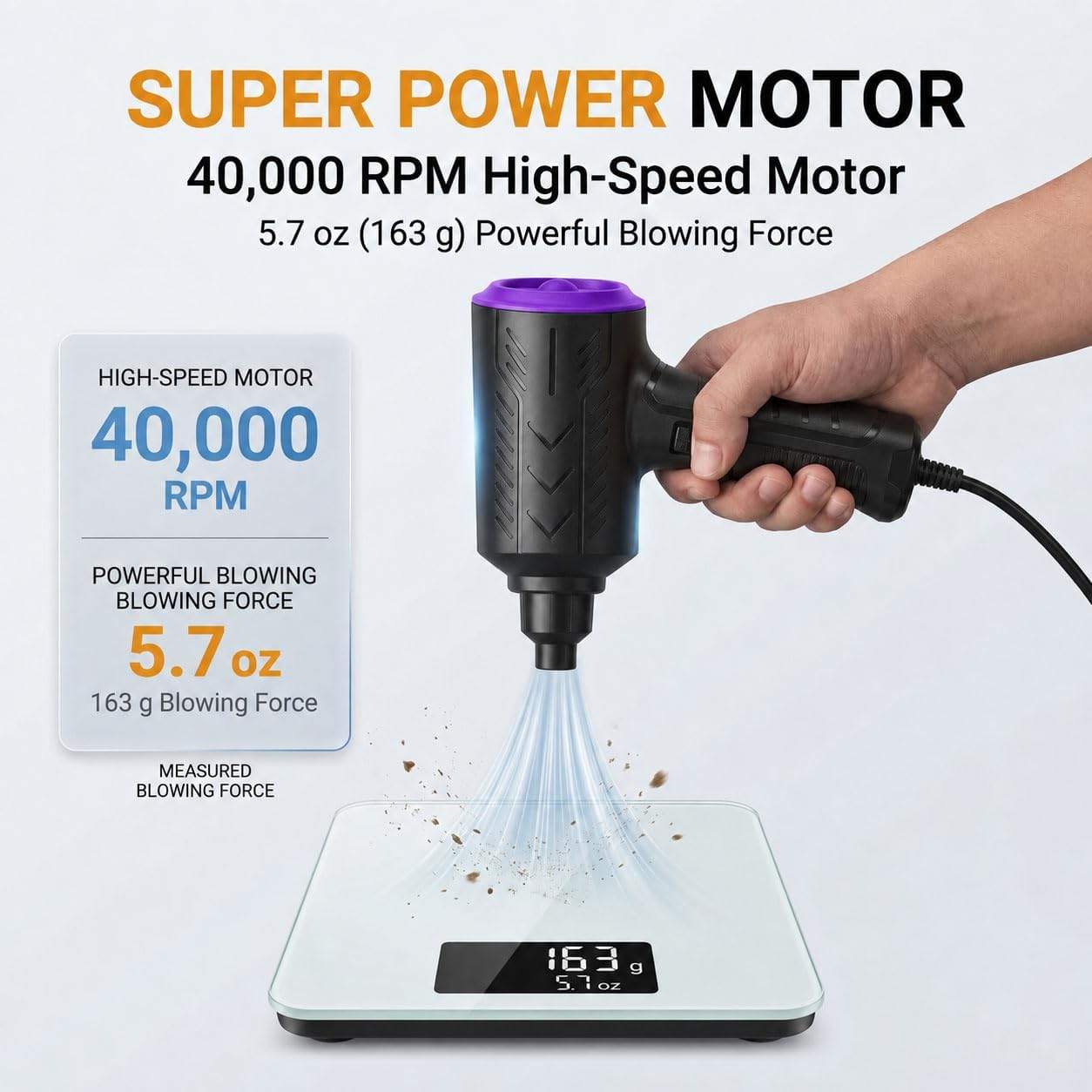 Goweto Electric Air Duster, 500W Corded - photo 3