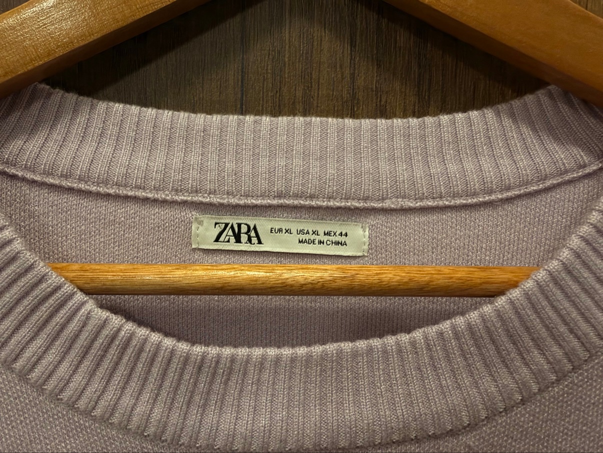 Zara Dusty Lilac Oversized Crewneck Sweater, Size XL - photo 3
